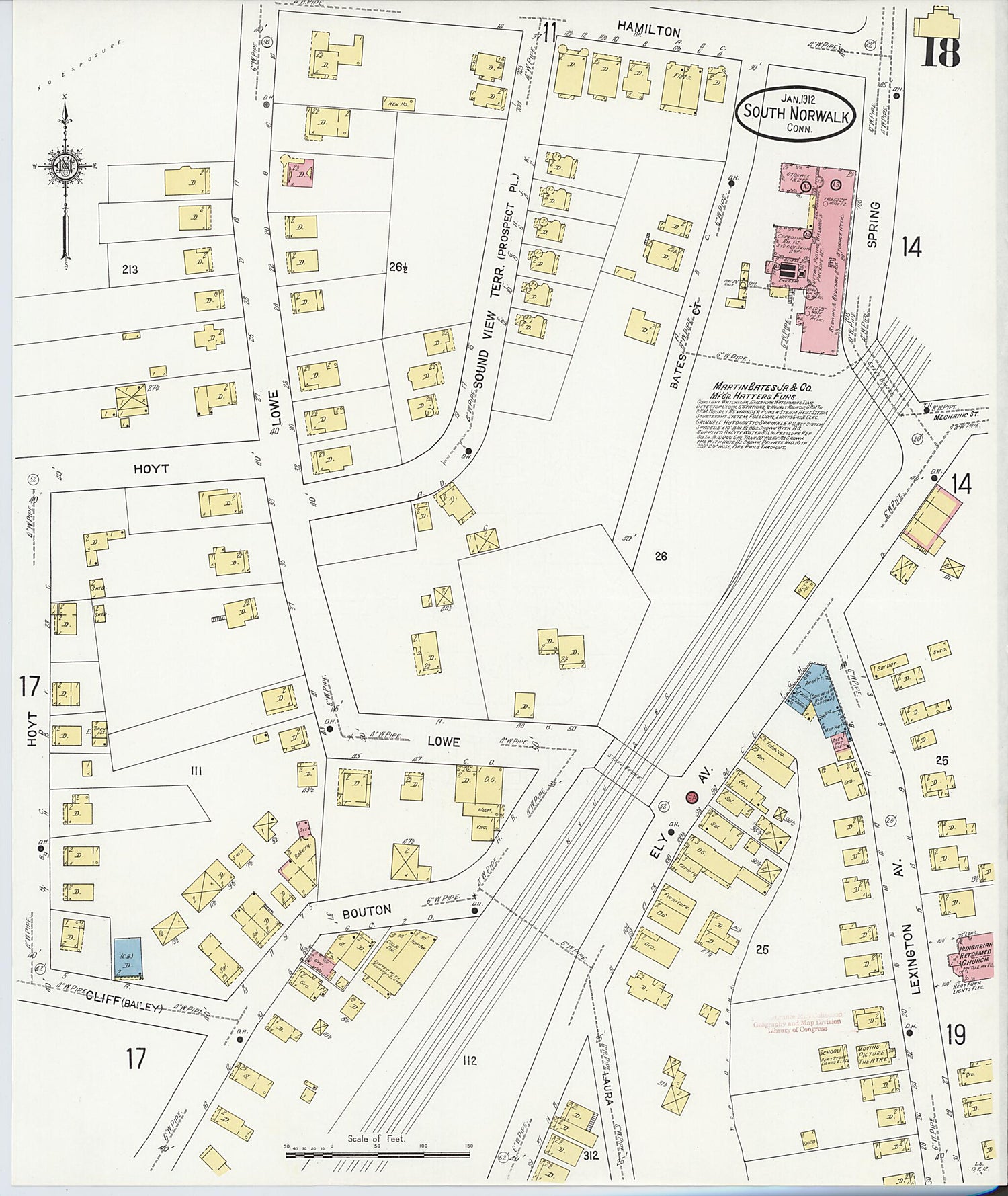 This old map of South Norwalk, Fairfield County, Connecticut was created by Sanborn Map Company in 1912