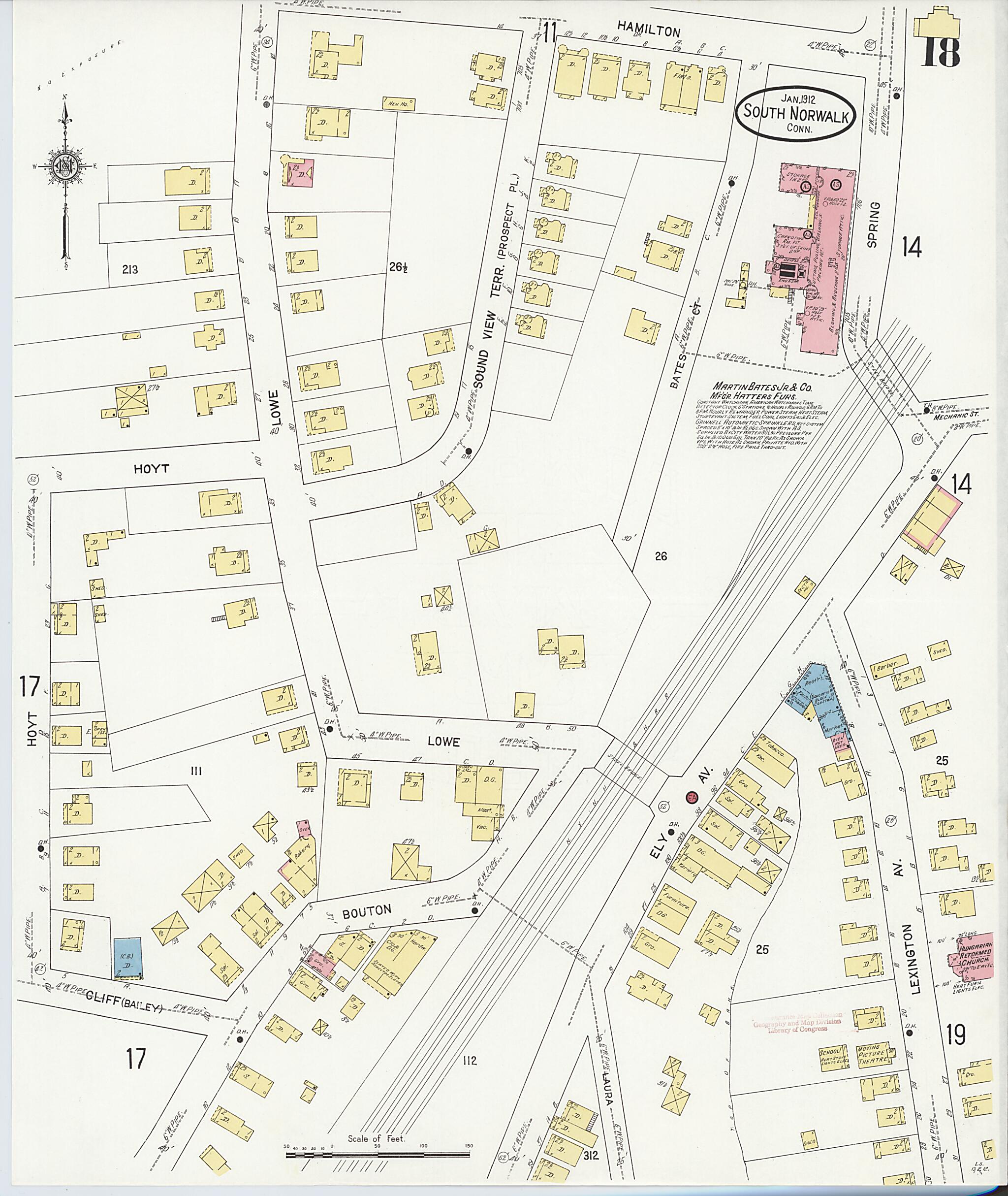 This old map of South Norwalk, Fairfield County, Connecticut was created by Sanborn Map Company in 1912
