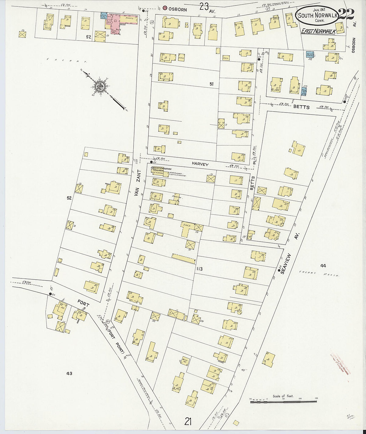 South Norwalk, Fairfield County, Connecticut 1912 (Sheet 22) by Relic Map Company