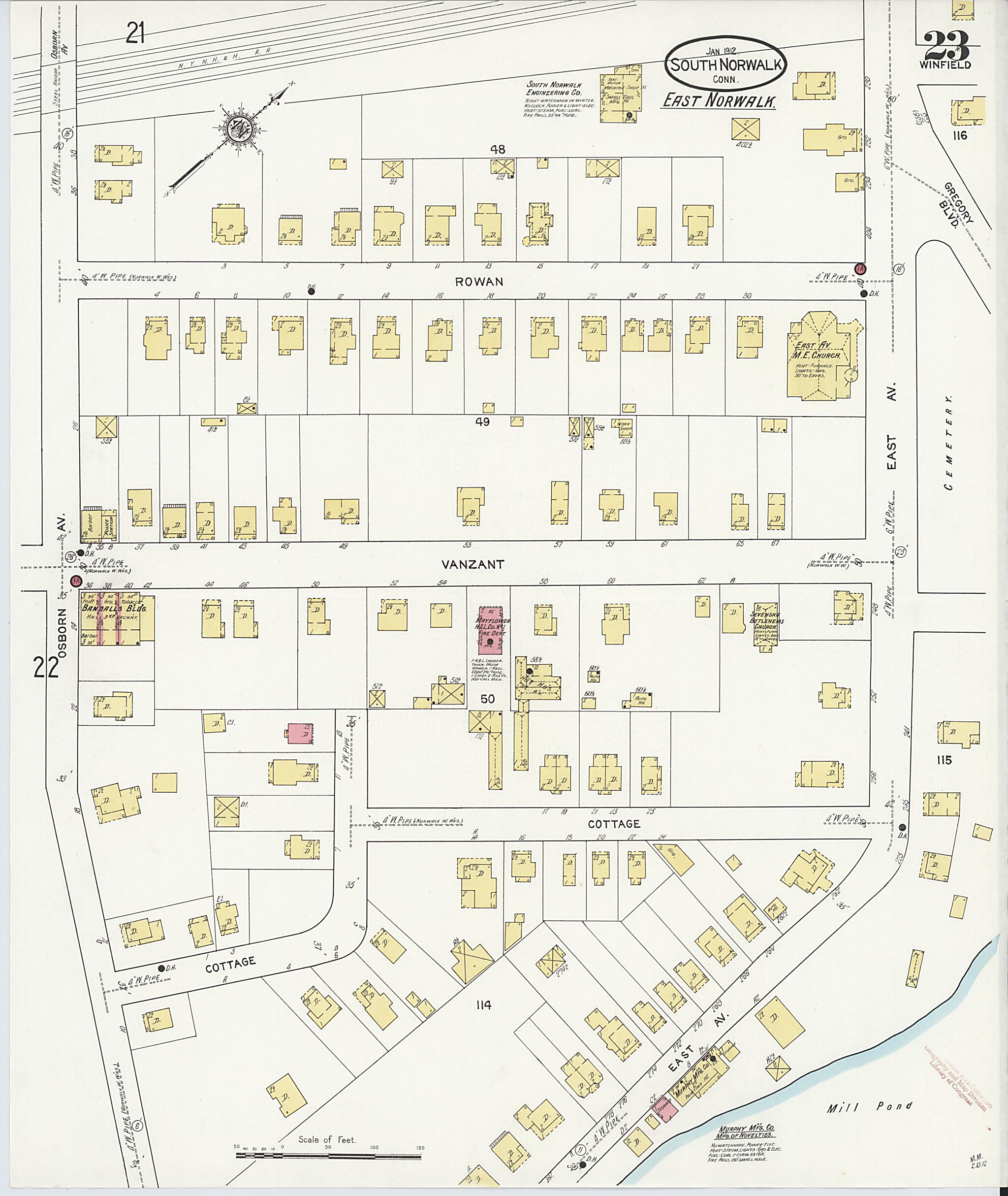 This old map of South Norwalk, Fairfield County, Connecticut was created by Sanborn Map Company in 1912