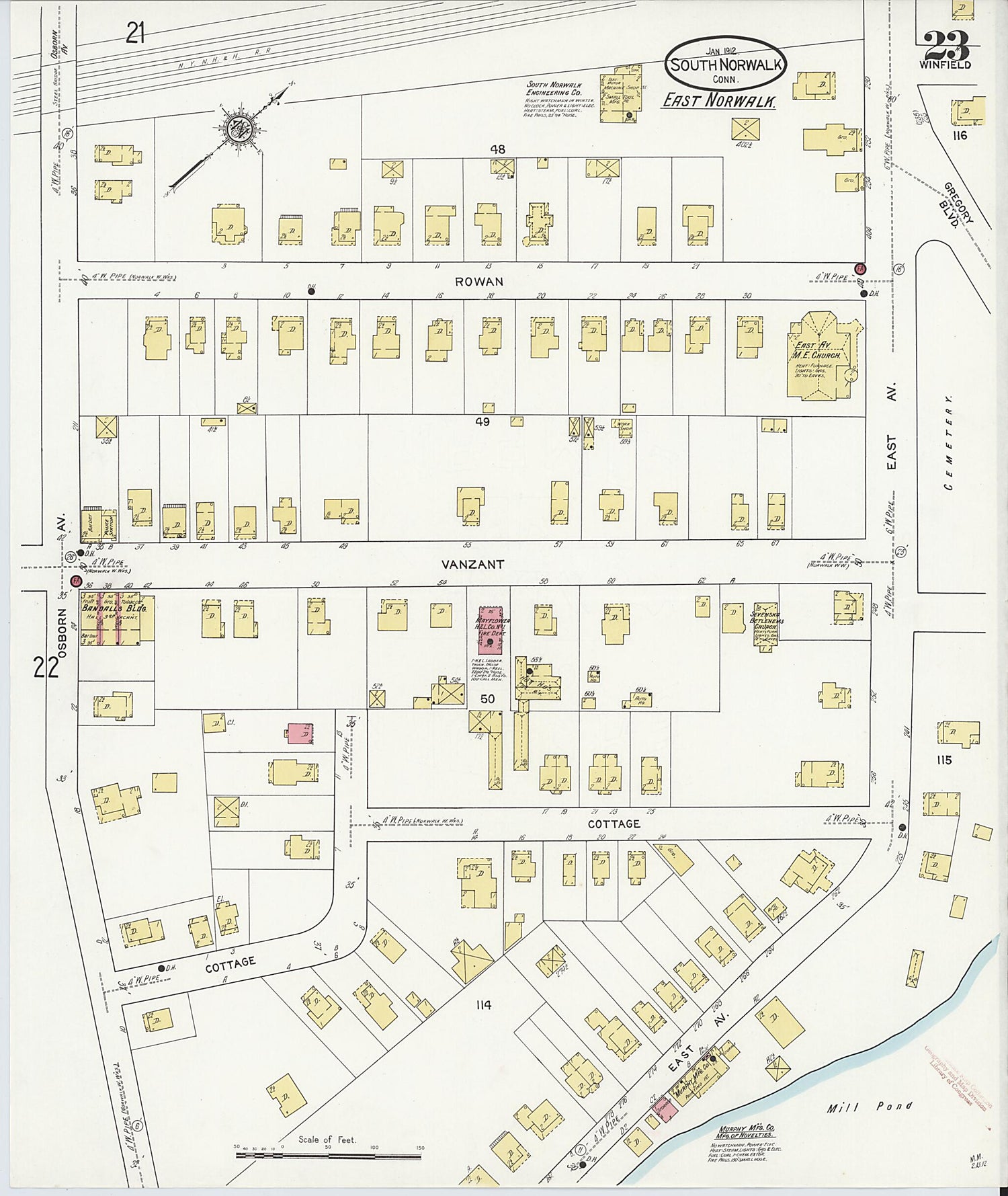 This old map of South Norwalk, Fairfield County, Connecticut was created by Sanborn Map Company in 1912