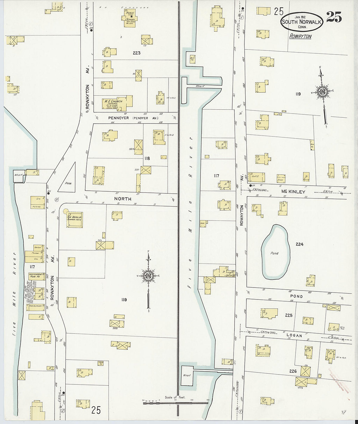 South Norwalk, Fairfield County, Connecticut 1912 (Sheet 25) by Relic Map Company