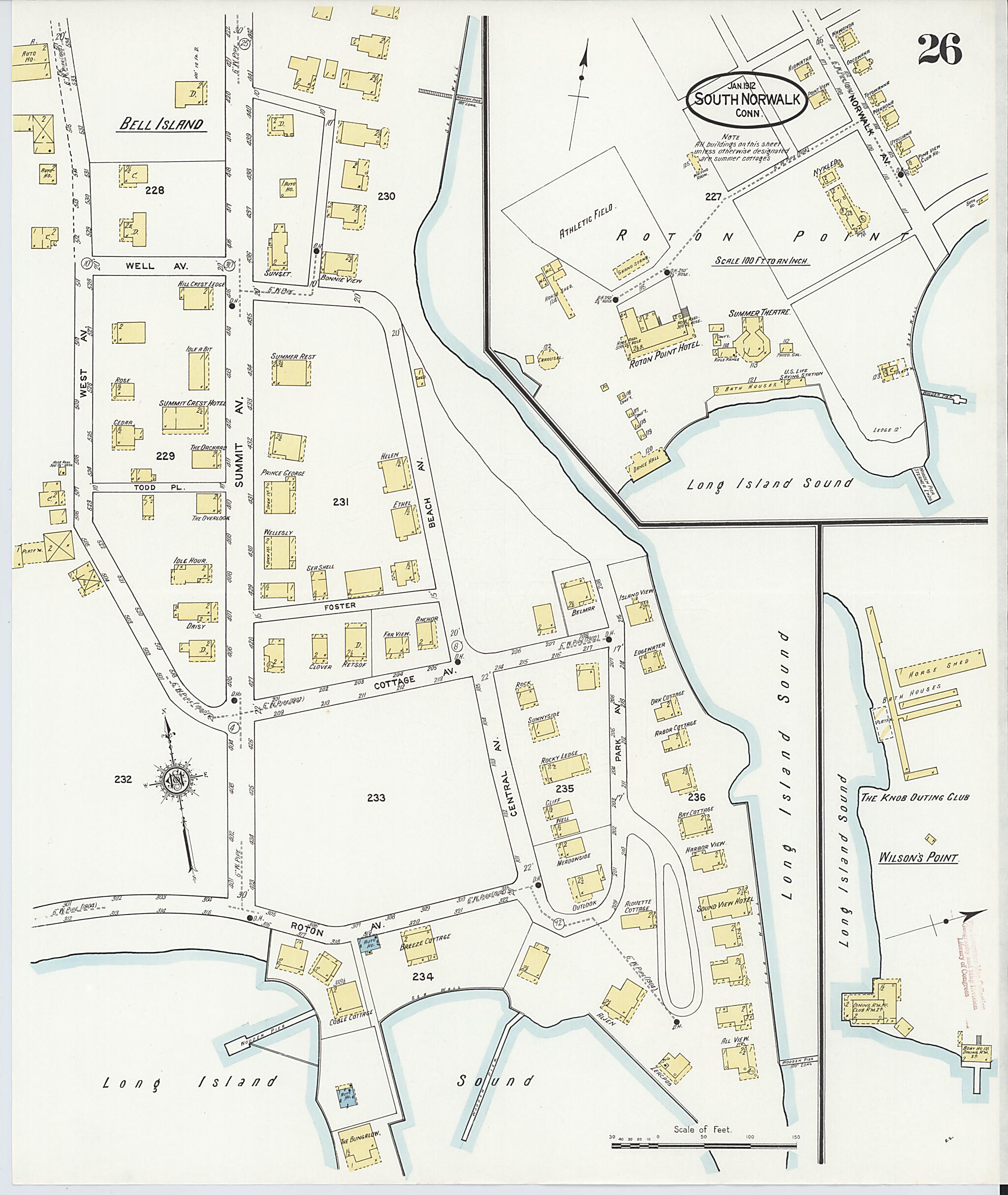This old map of South Norwalk, Fairfield County, Connecticut was created by Sanborn Map Company in 1912