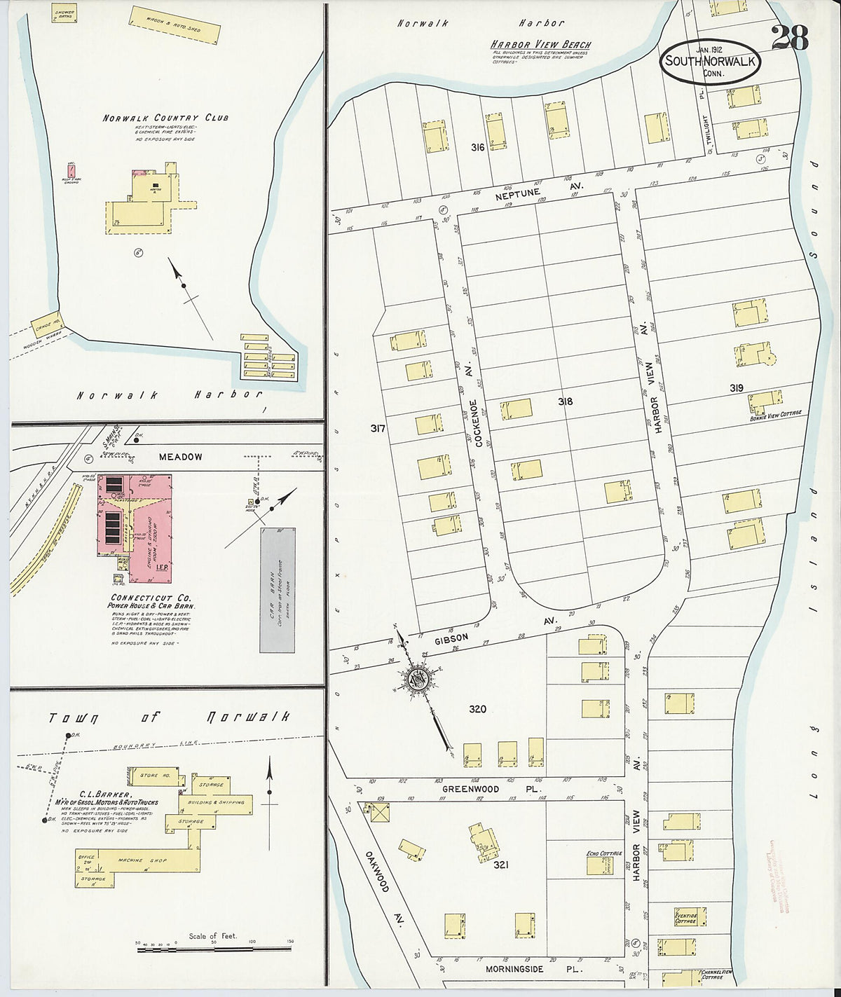 South Norwalk, Fairfield County, Connecticut 1912 (Sheet 28) by Relic Map Company