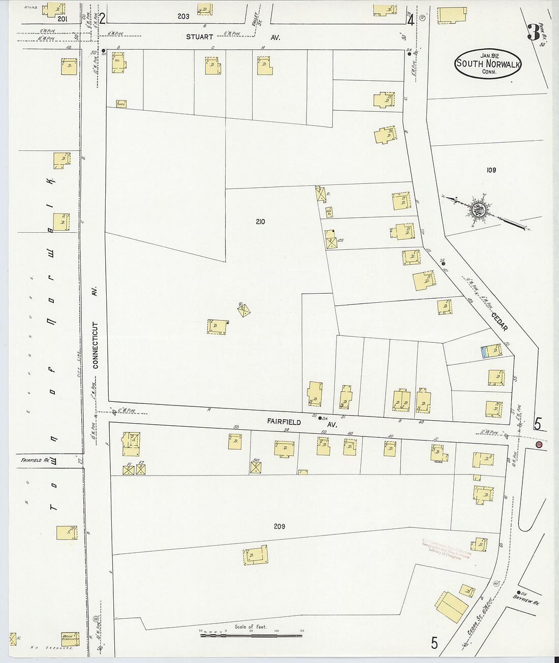 This old map of South Norwalk, Fairfield County, Connecticut was created by Sanborn Map Company in 1912