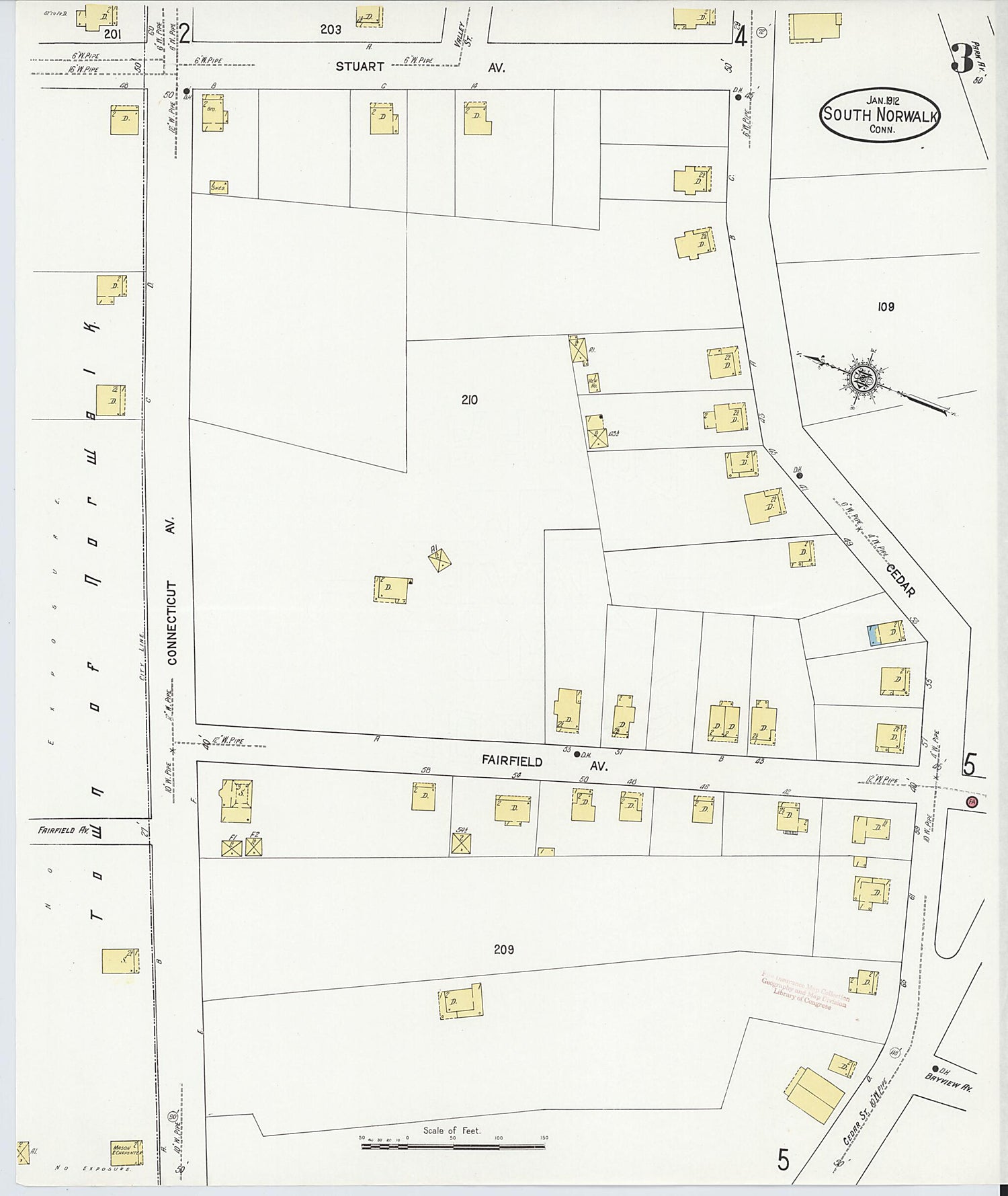 This old map of South Norwalk, Fairfield County, Connecticut was created by Sanborn Map Company in 1912