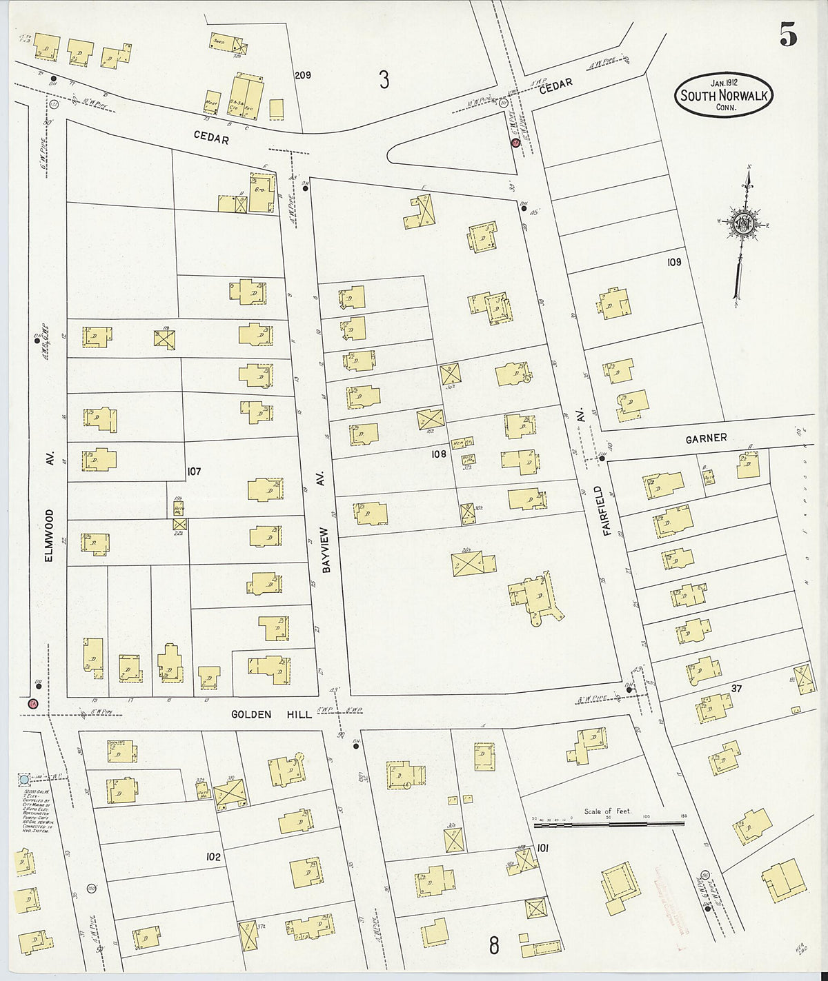 South Norwalk, Fairfield County, Connecticut 1912 (Sheet 5) by Relic Map Company