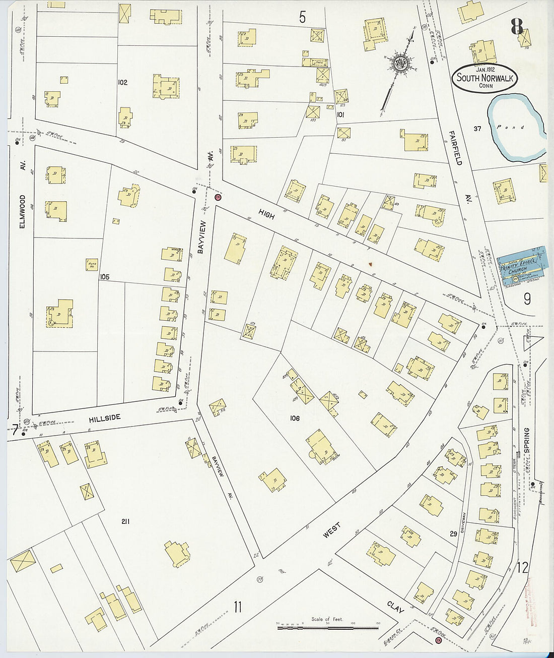 This old map of South Norwalk, Fairfield County, Connecticut was created by Sanborn Map Company in 1912