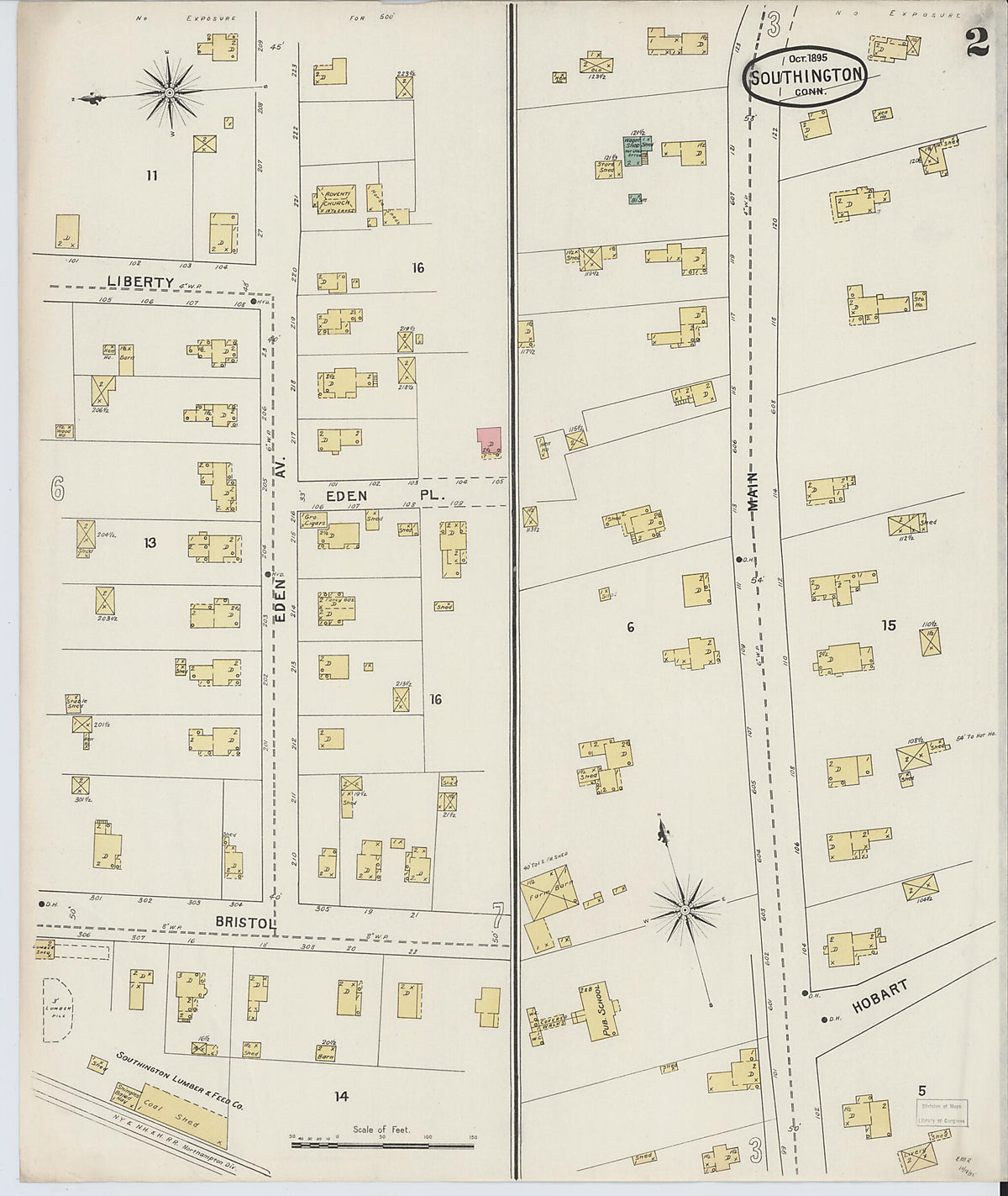 Southington, Hartford County, Connecticut 1895 (Sheet 2 of 9) by Relic Map Company