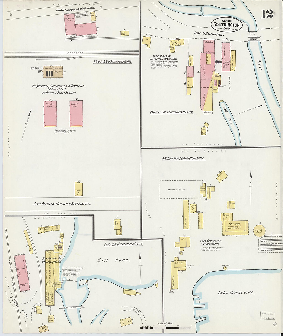 Southington, Hartford County, Connecticut 1901 (Sheet 12) by Relic Map Company