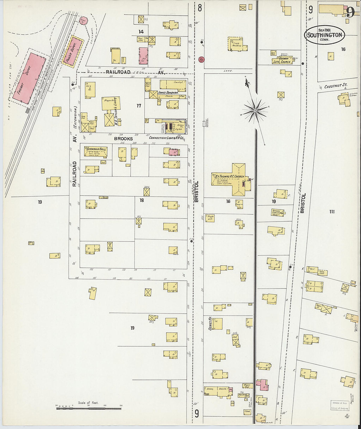 Southington, Hartford County, Connecticut 1901 (Sheet 9) by Relic Map Company