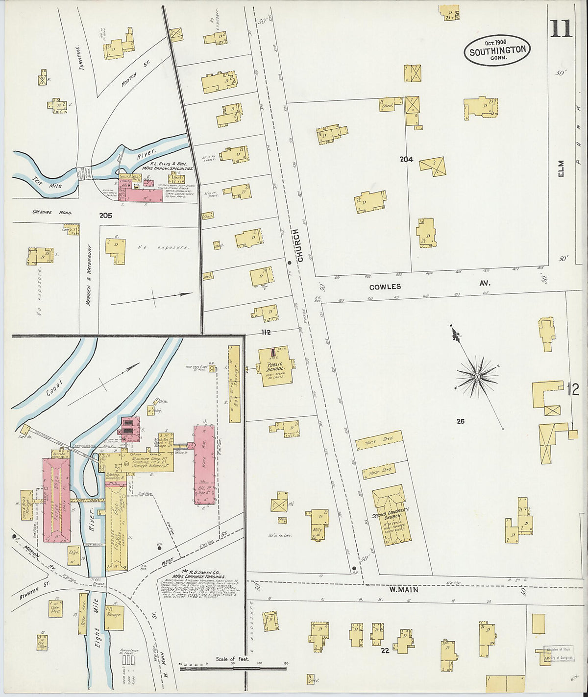 Southington, Hartford County, Connecticut 1906 (Sheet 11 of 14) by Relic Map Company