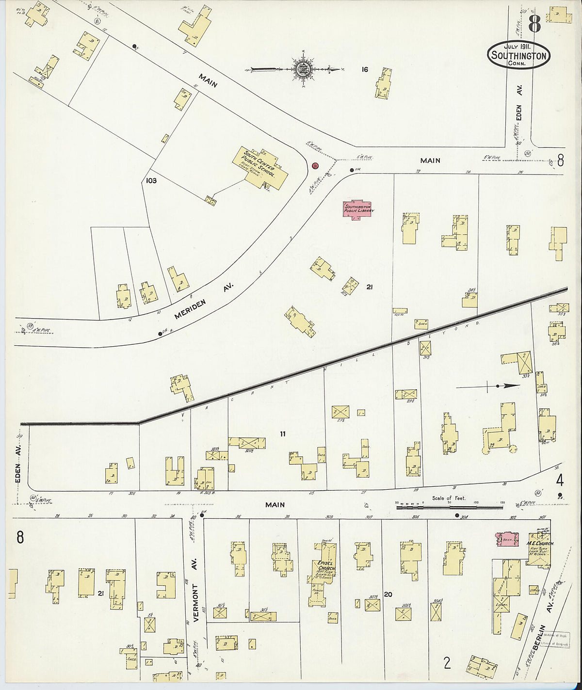 Southington, Hartford County, Connecticut 1911 (Sheet 8 of 15) by Relic Map Company