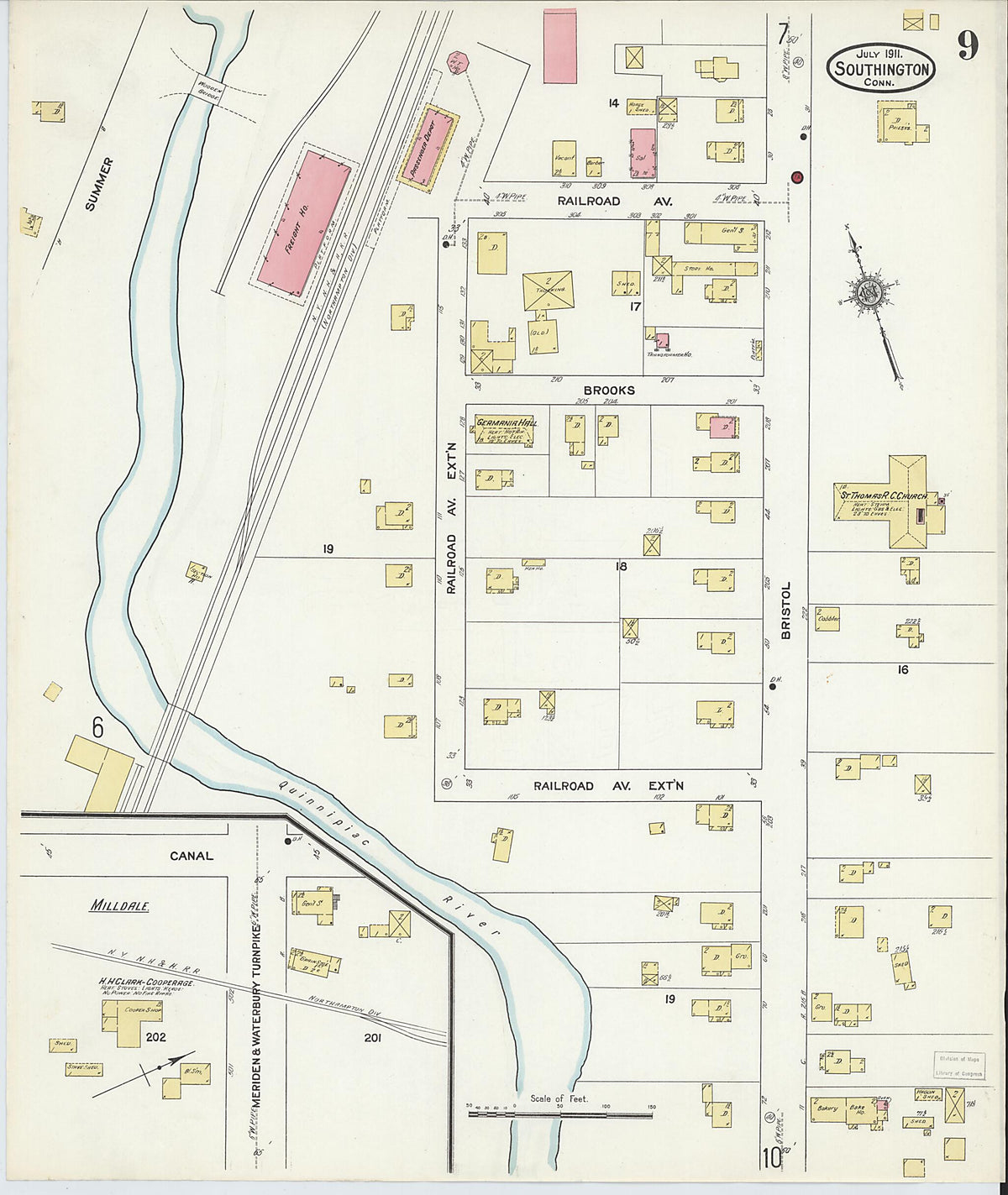 Southington, Hartford County, Connecticut 1911 (Sheet 9 of 15) by Relic Map Company