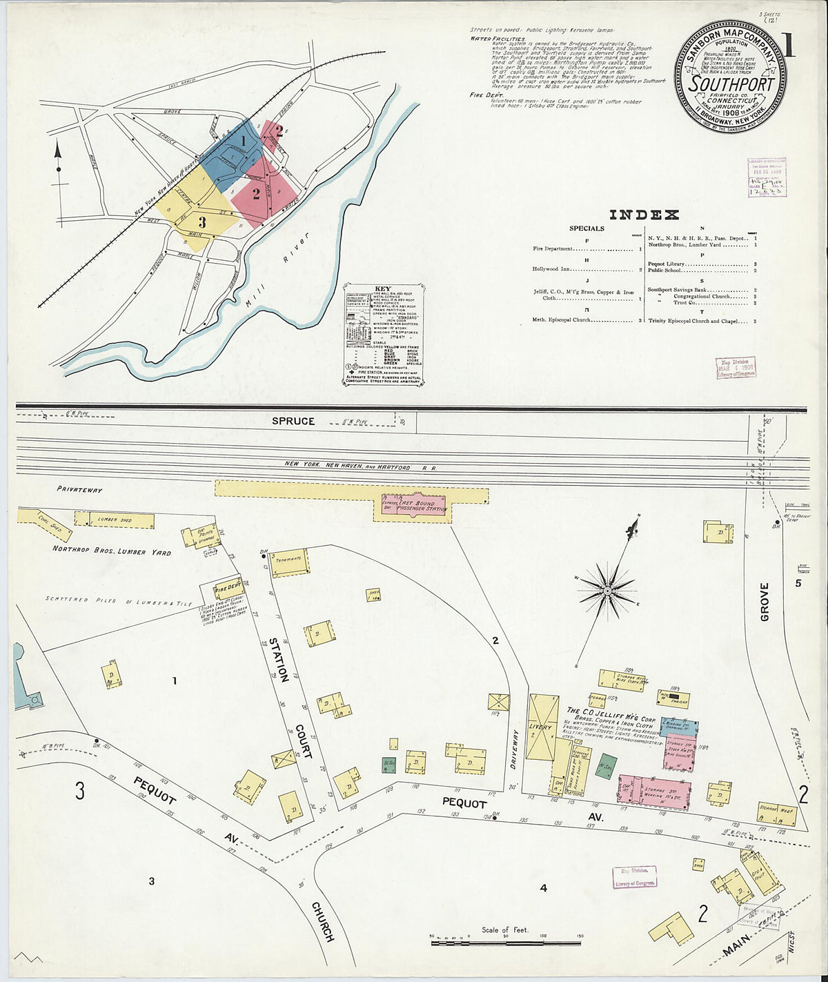 Southport, Fairfield County, Connecticut 1908 (Sheet 1 of 3) by Relic Map Company
