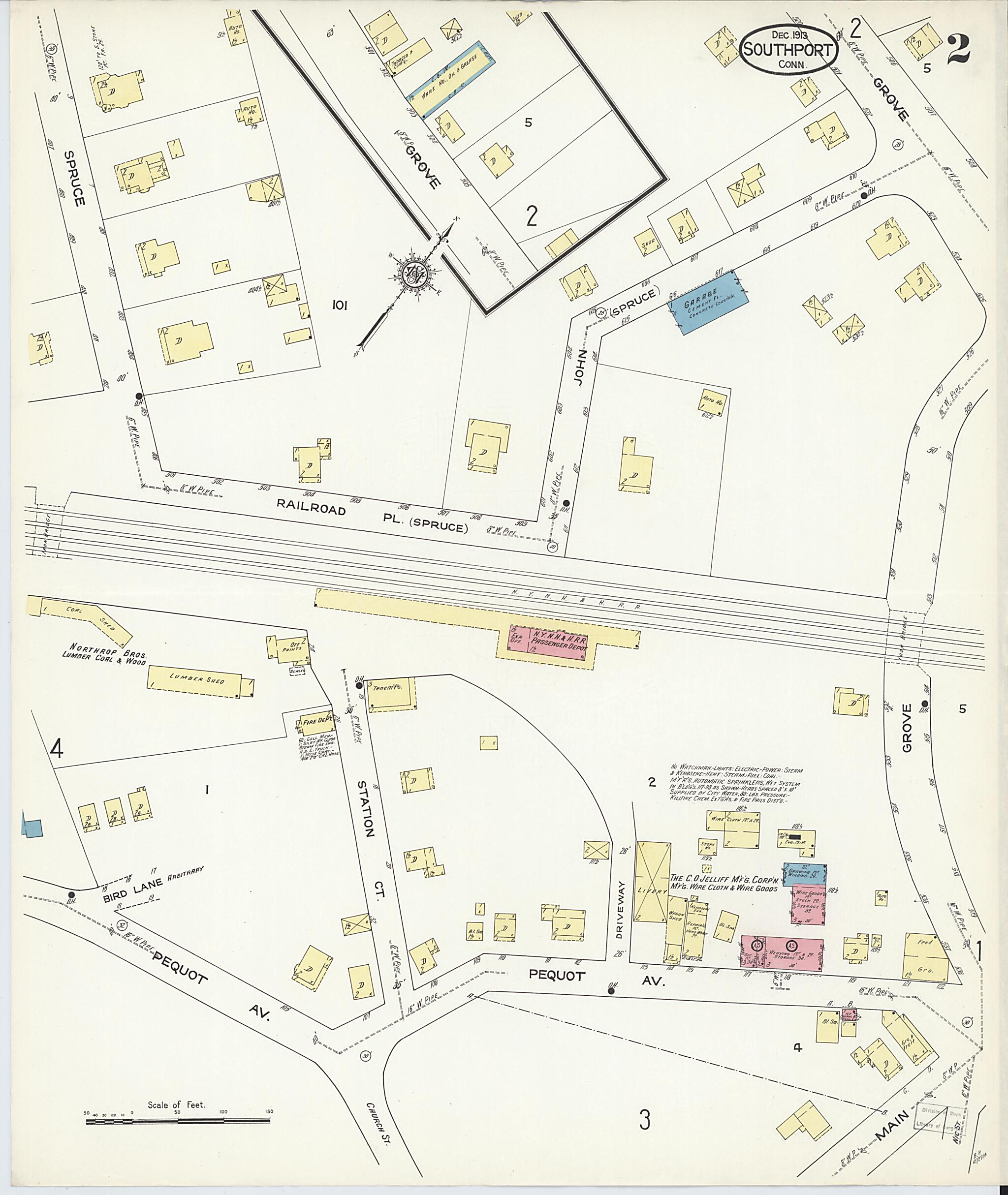 This old map of Southport, Fairfield County, Connecticut was created by Sanborn Map Company in 1913