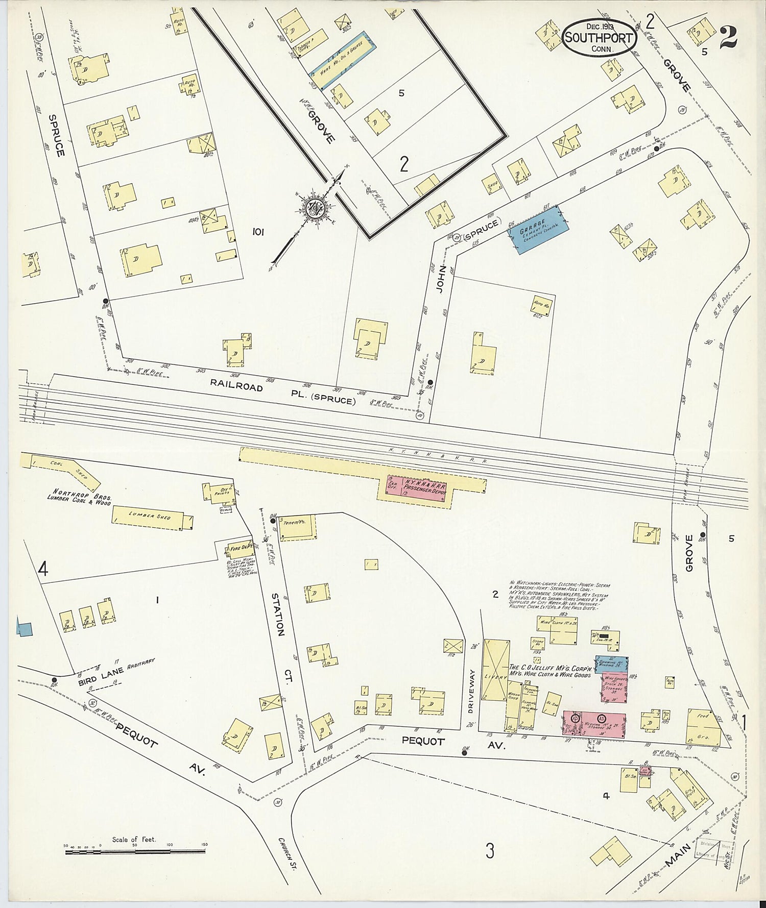This old map of Southport, Fairfield County, Connecticut was created by Sanborn Map Company in 1913