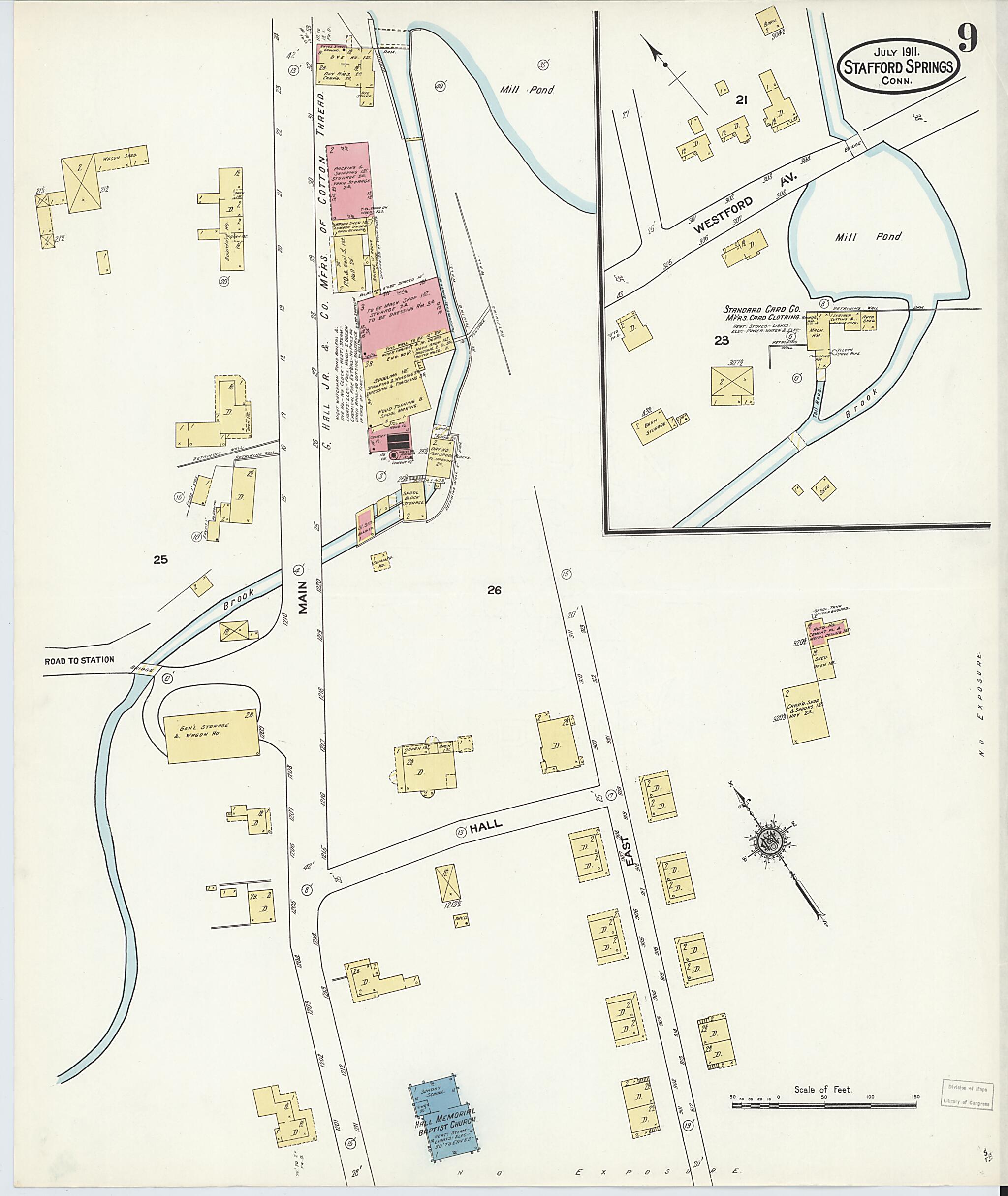 This old map of Stafford Springs, Tolland County, Connecticut was created by Sanborn Map Company in 1911