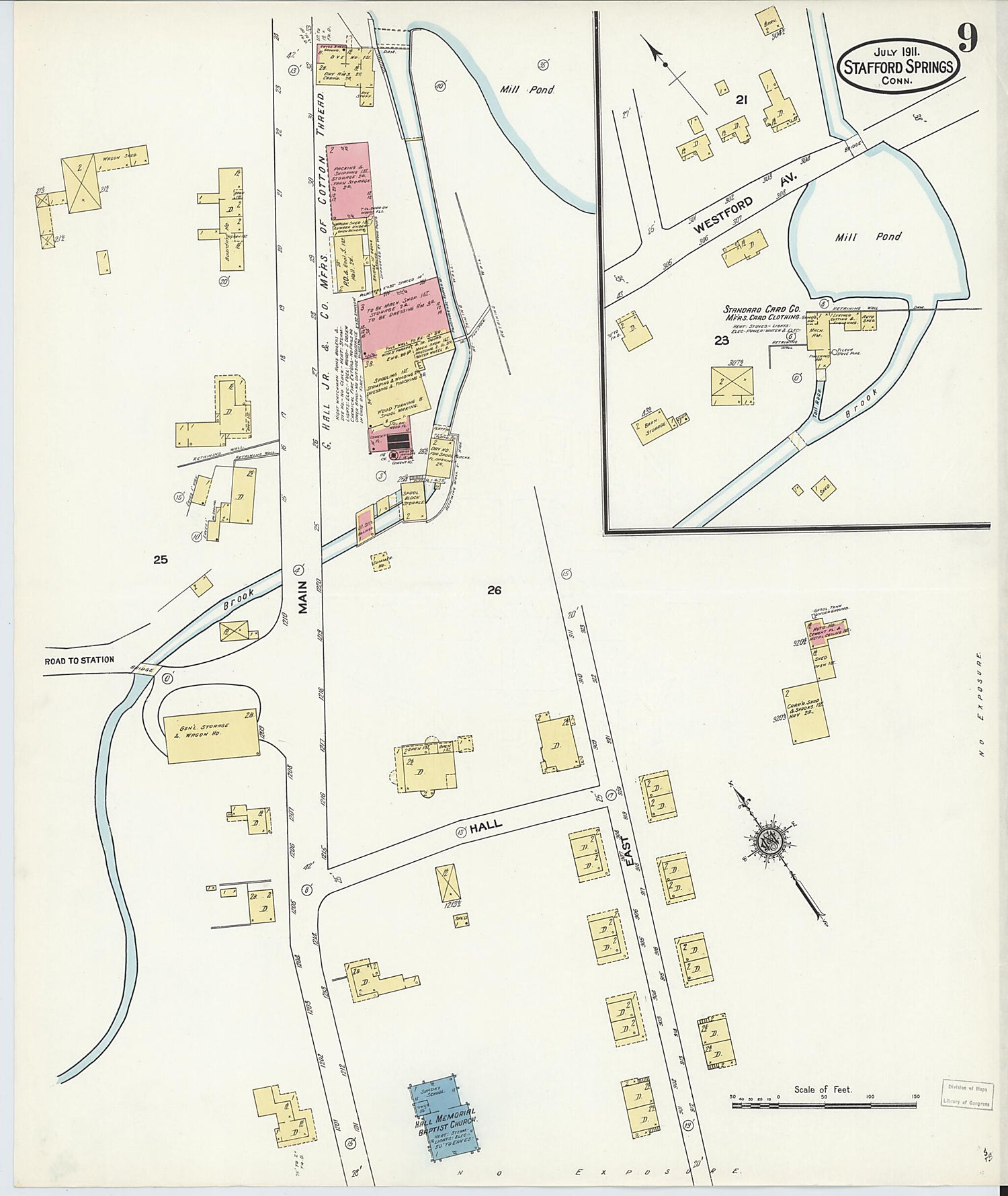This old map of Stafford Springs, Tolland County, Connecticut was created by Sanborn Map Company in 1911