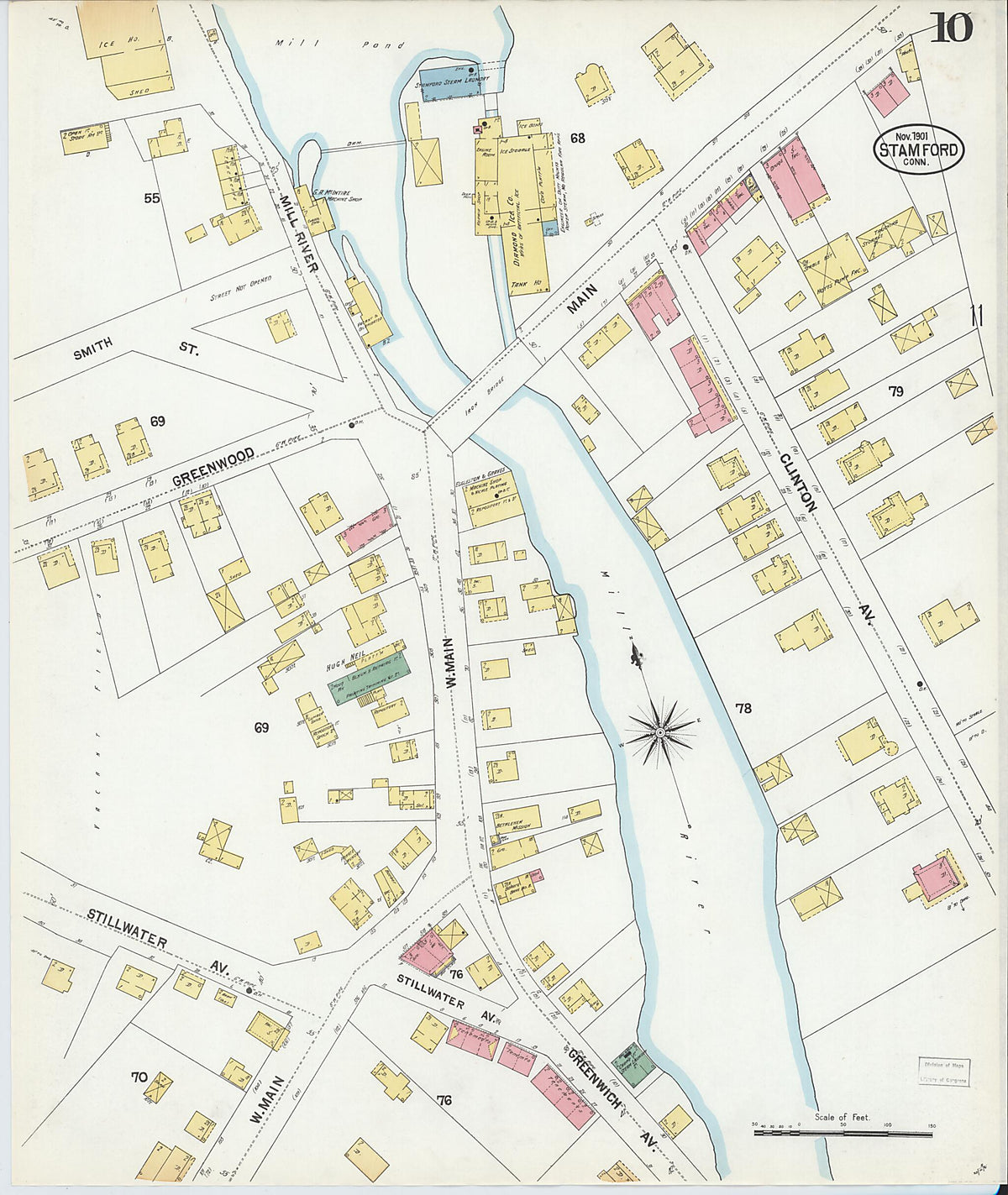 Stamford, Fairfield County, Connecticut 1901 (Sheet 10 of 26) by Relic Map Company