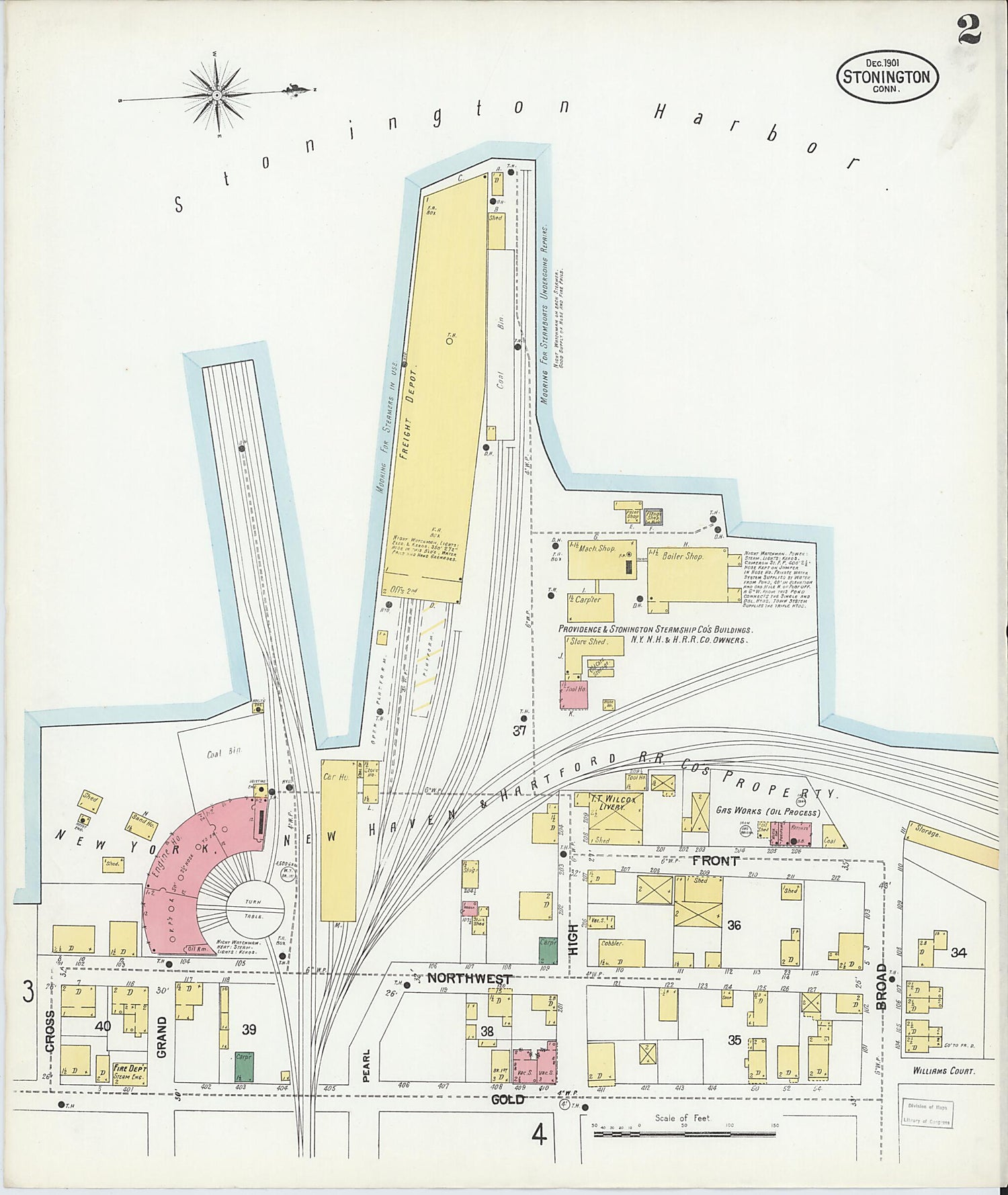 This old map of Stonington, New London County, Connecticut was created by Sanborn Map Company in 1901
