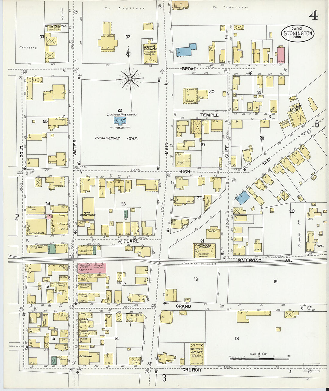 This old map of Stonington, New London County, Connecticut was created by Sanborn Map Company in 1901