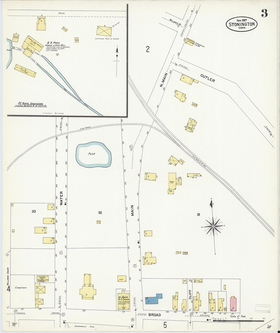 This old map of Stonington, New London County, Connecticut was created by Sanborn Map Company in 1907
