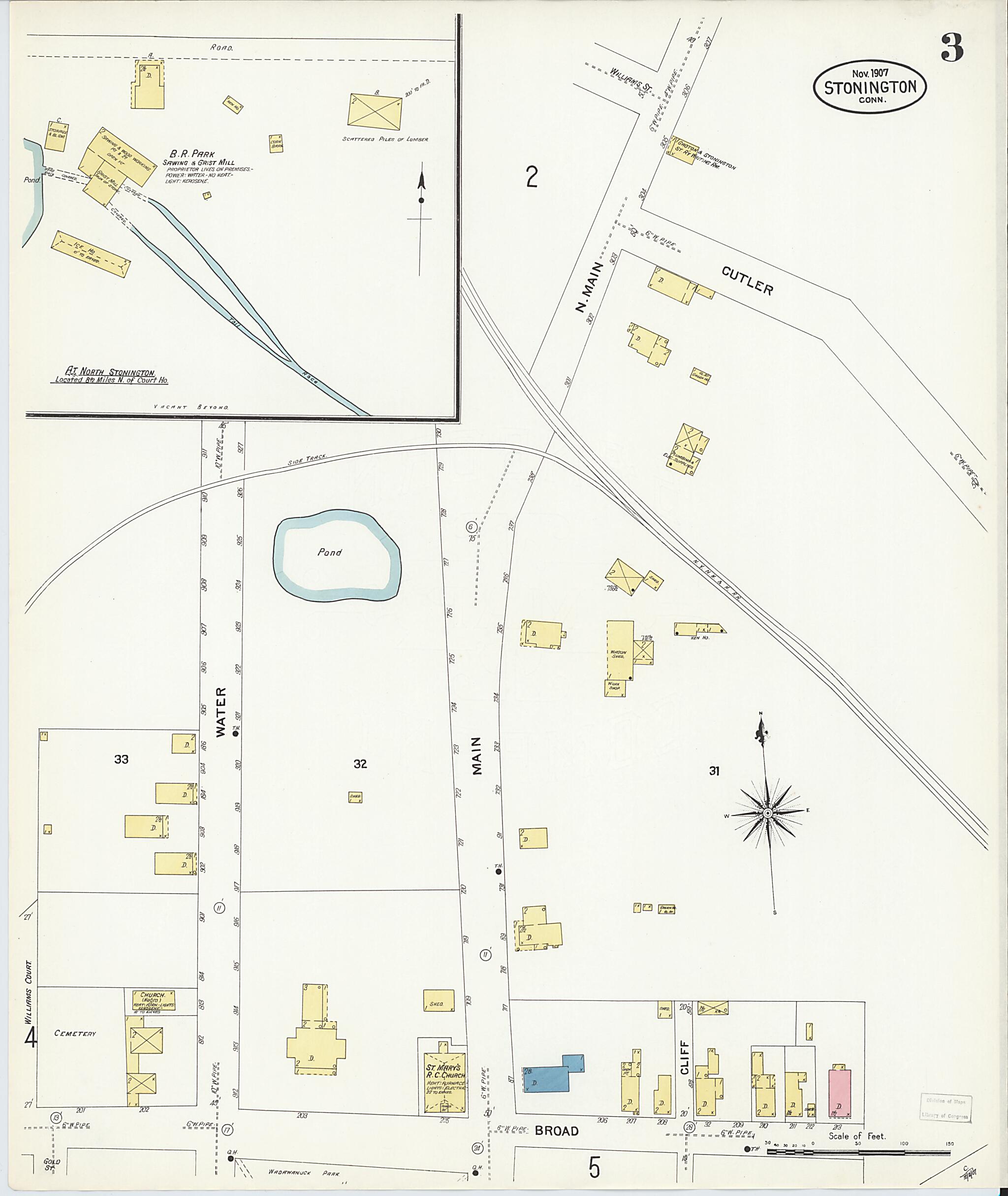 This old map of Stonington, New London County, Connecticut was created by Sanborn Map Company in 1907
