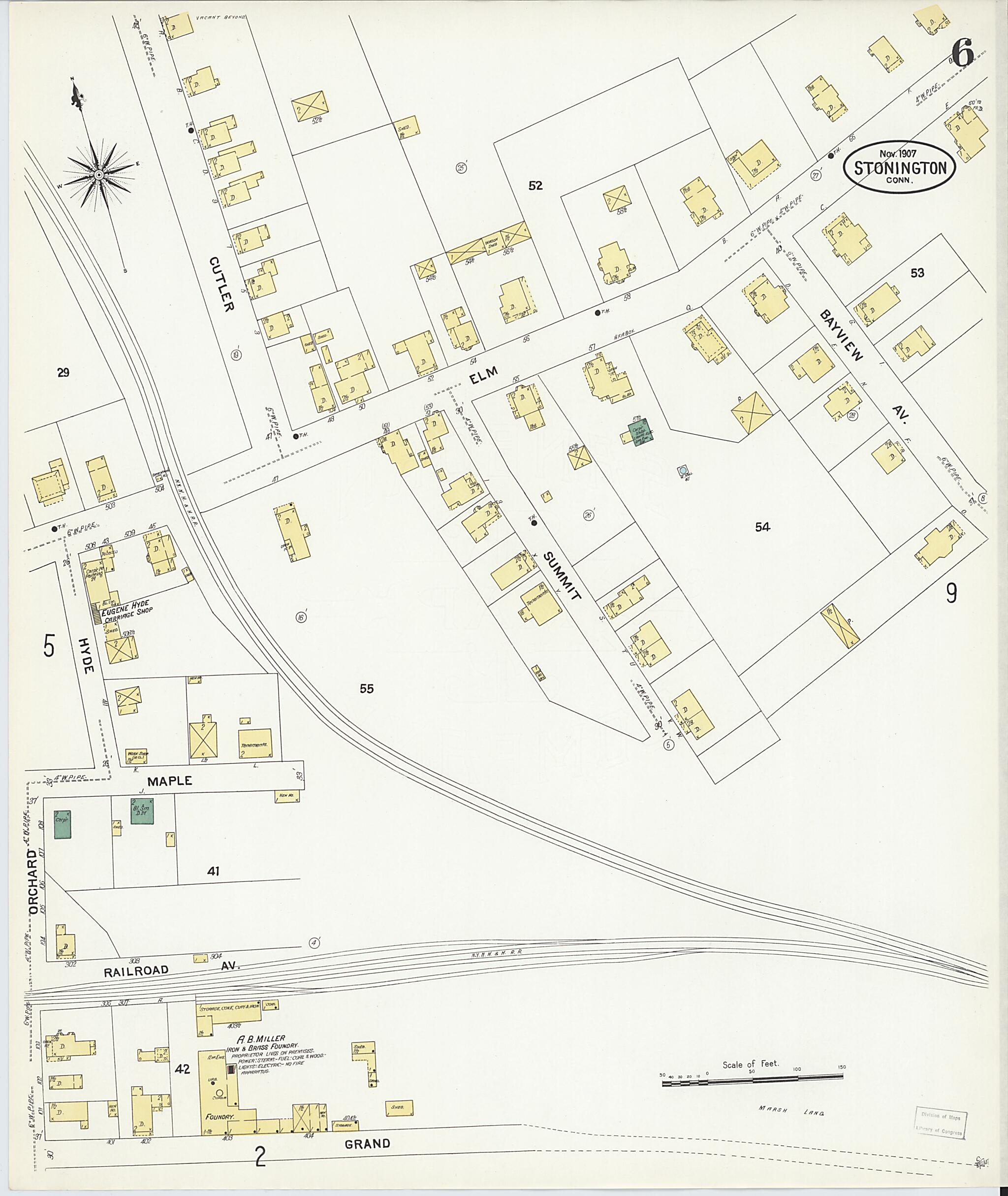 This old map of Stonington, New London County, Connecticut was created by Sanborn Map Company in 1907