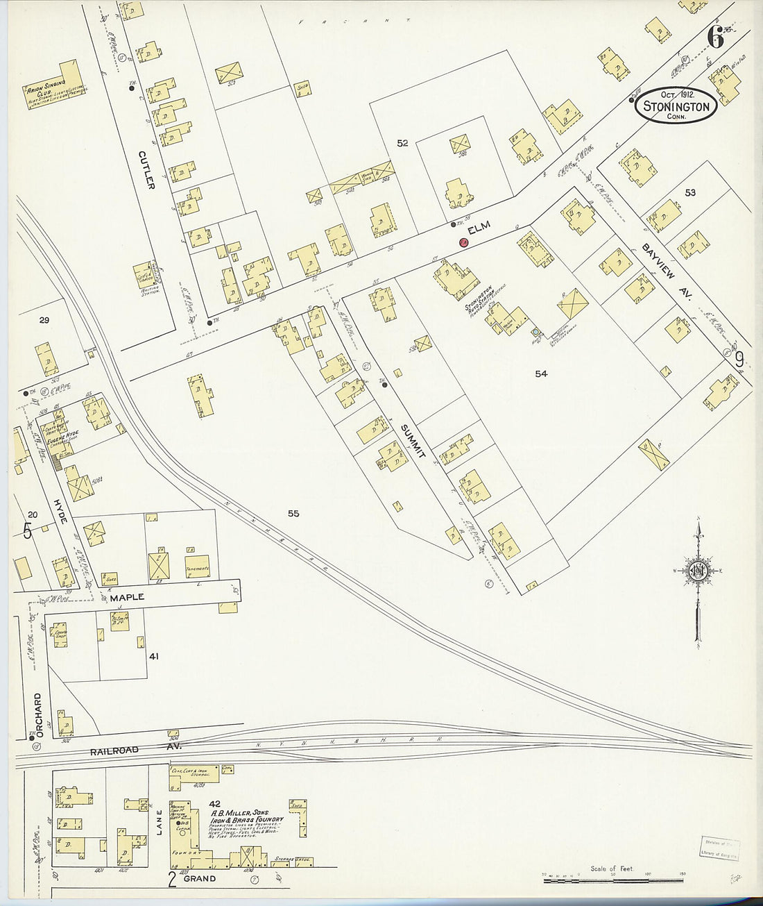 This old map of Stonington, New London County, Connecticut was created by Sanborn Map Company in 1912
