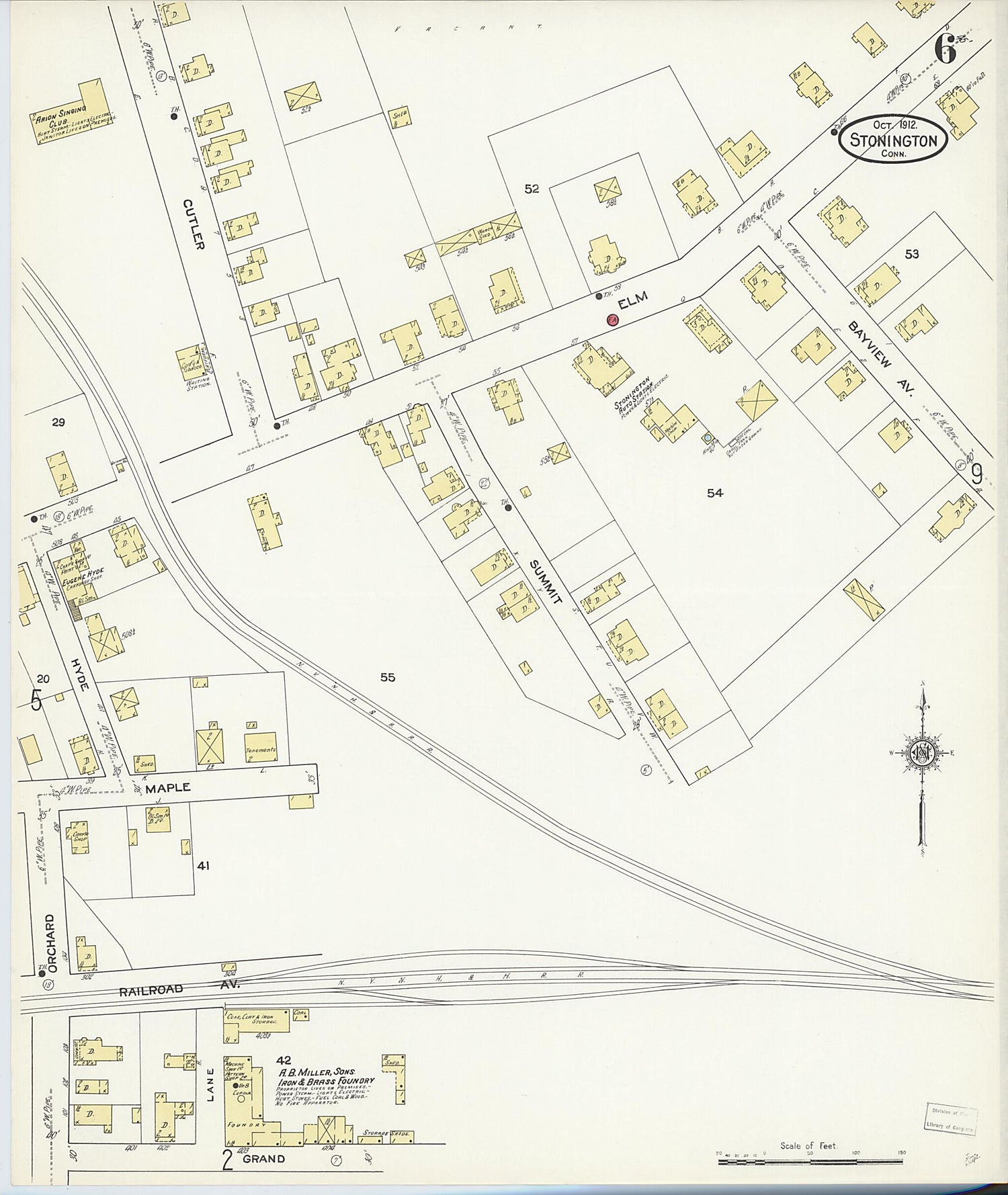 This old map of Stonington, New London County, Connecticut was created by Sanborn Map Company in 1912