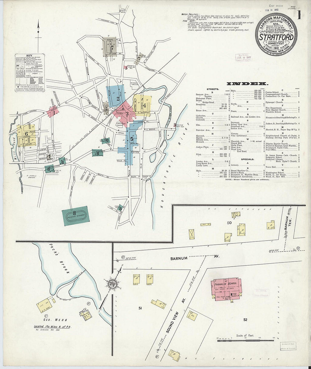 Stratford, Fairfield County, Connecticut 1912 (Sheet 1 of 8) by Relic Map Company