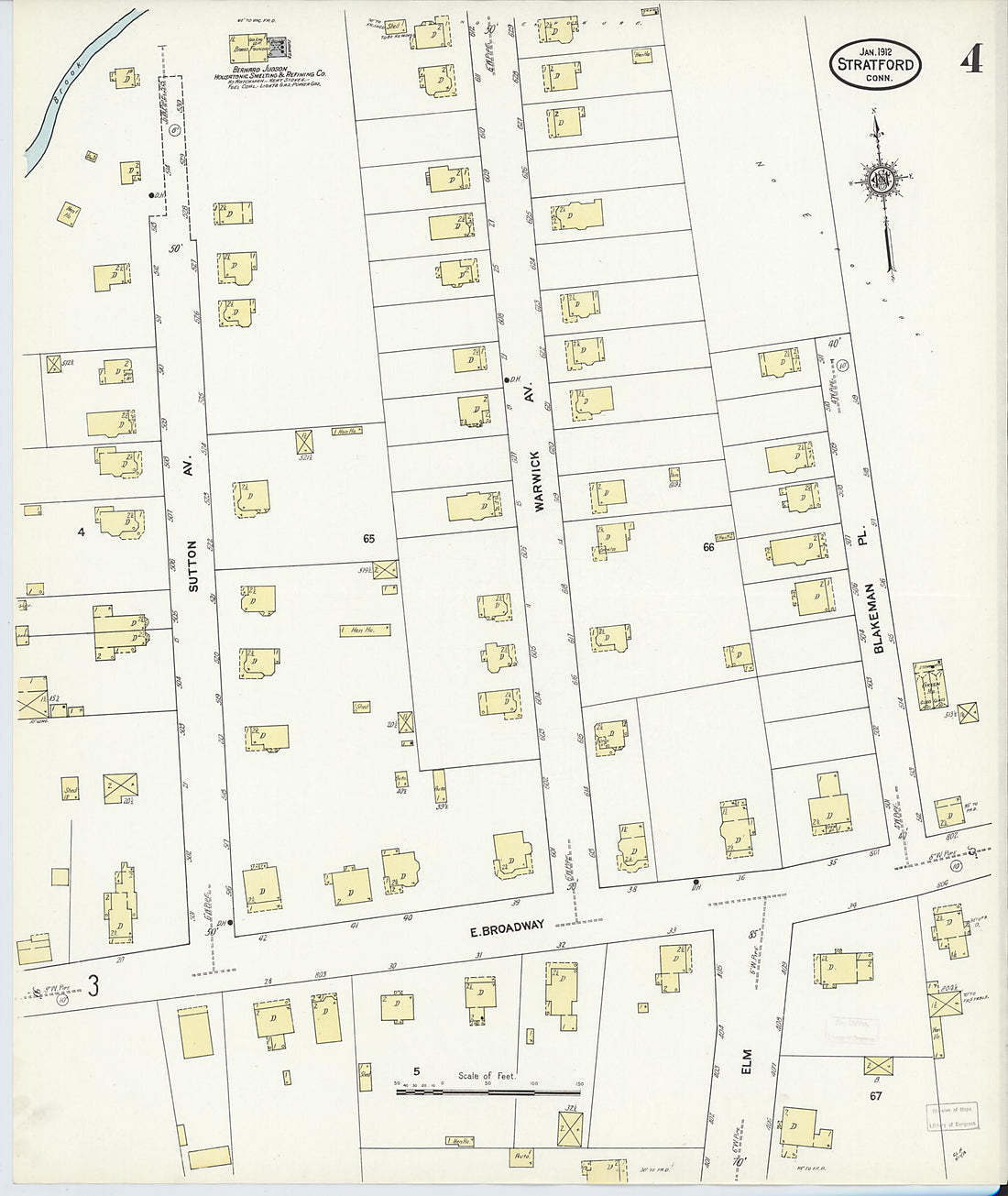 This old map of Stratford, Fairfield County, Connecticut was created by Sanborn Map Company in 1912