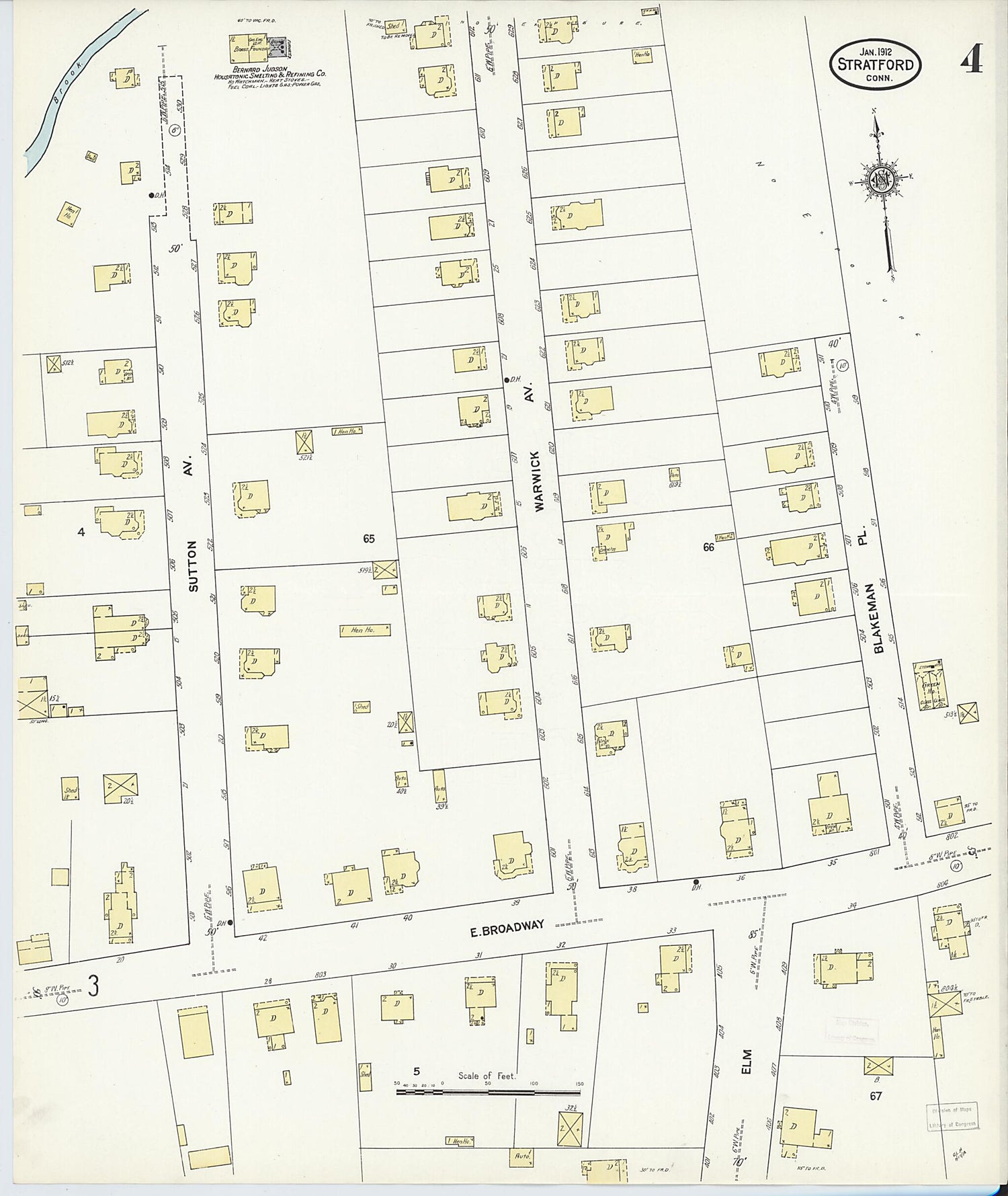 This old map of Stratford, Fairfield County, Connecticut was created by Sanborn Map Company in 1912