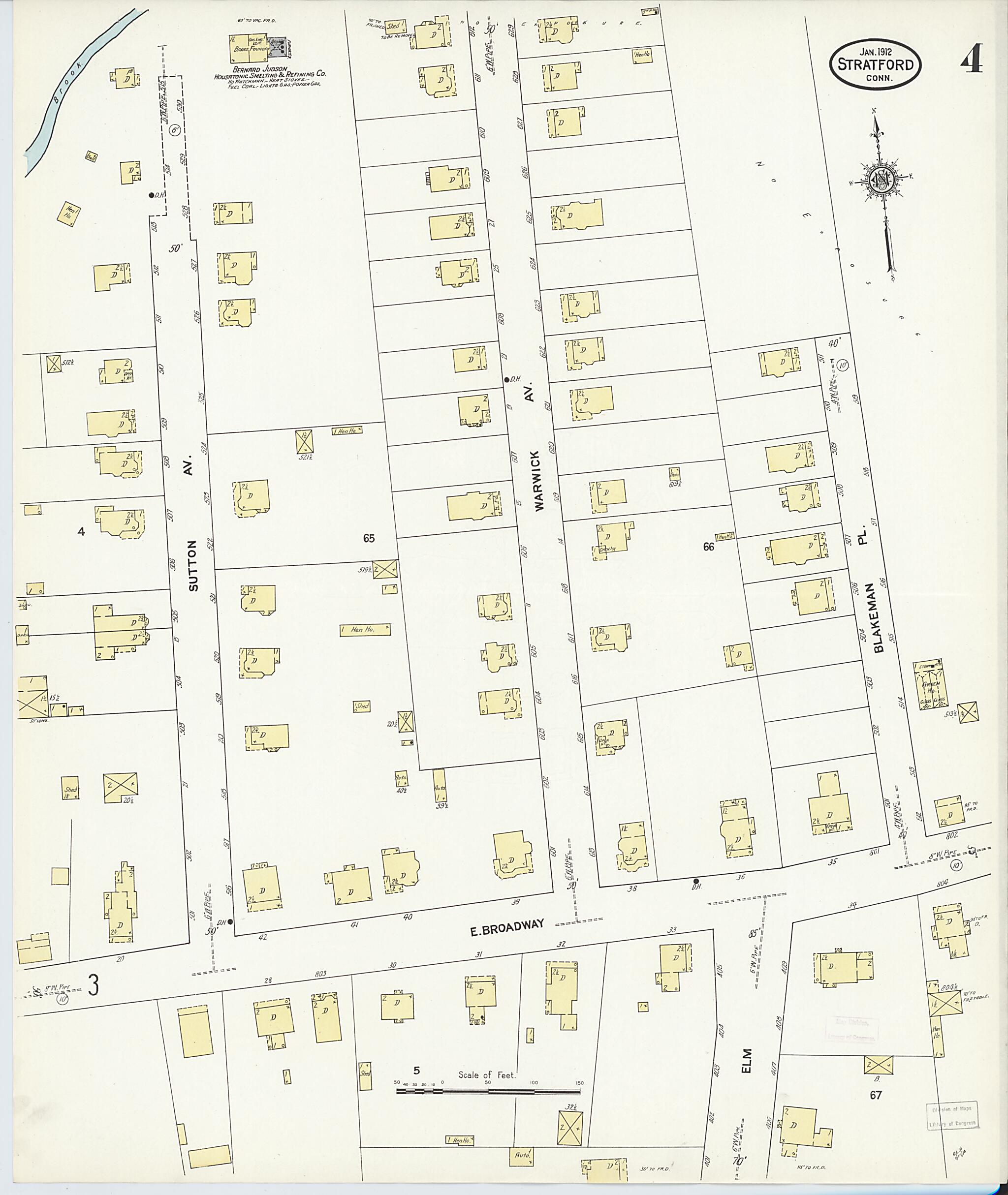 This old map of Stratford, Fairfield County, Connecticut was created by Sanborn Map Company in 1912