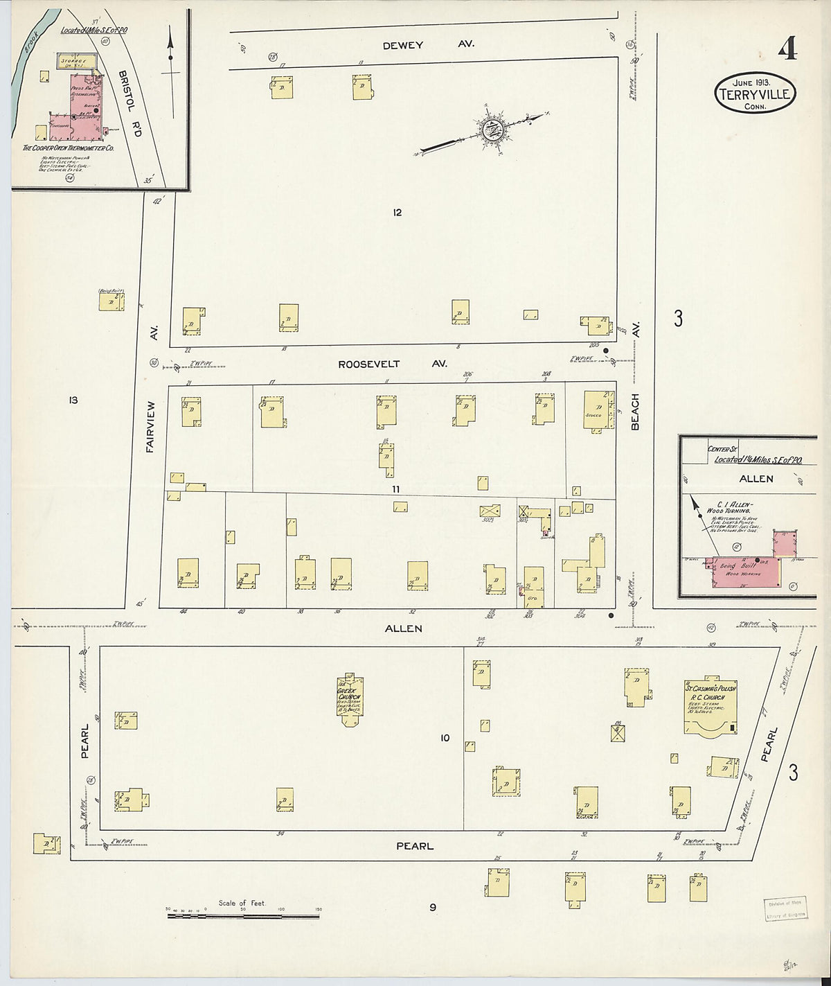 Terryville, Litchfield County, Connecticut 1913 (Sheet 4 of 4) by Relic Map Company