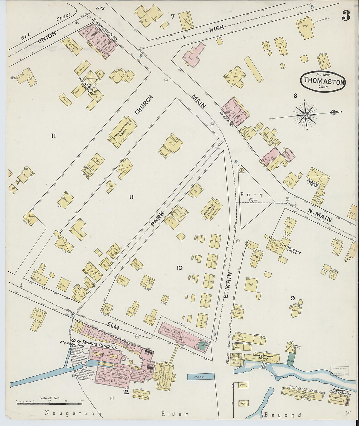 Thomaston, Litchfield County, Connecticut 1890 (Sheet 3 of 3) by Relic Map Company