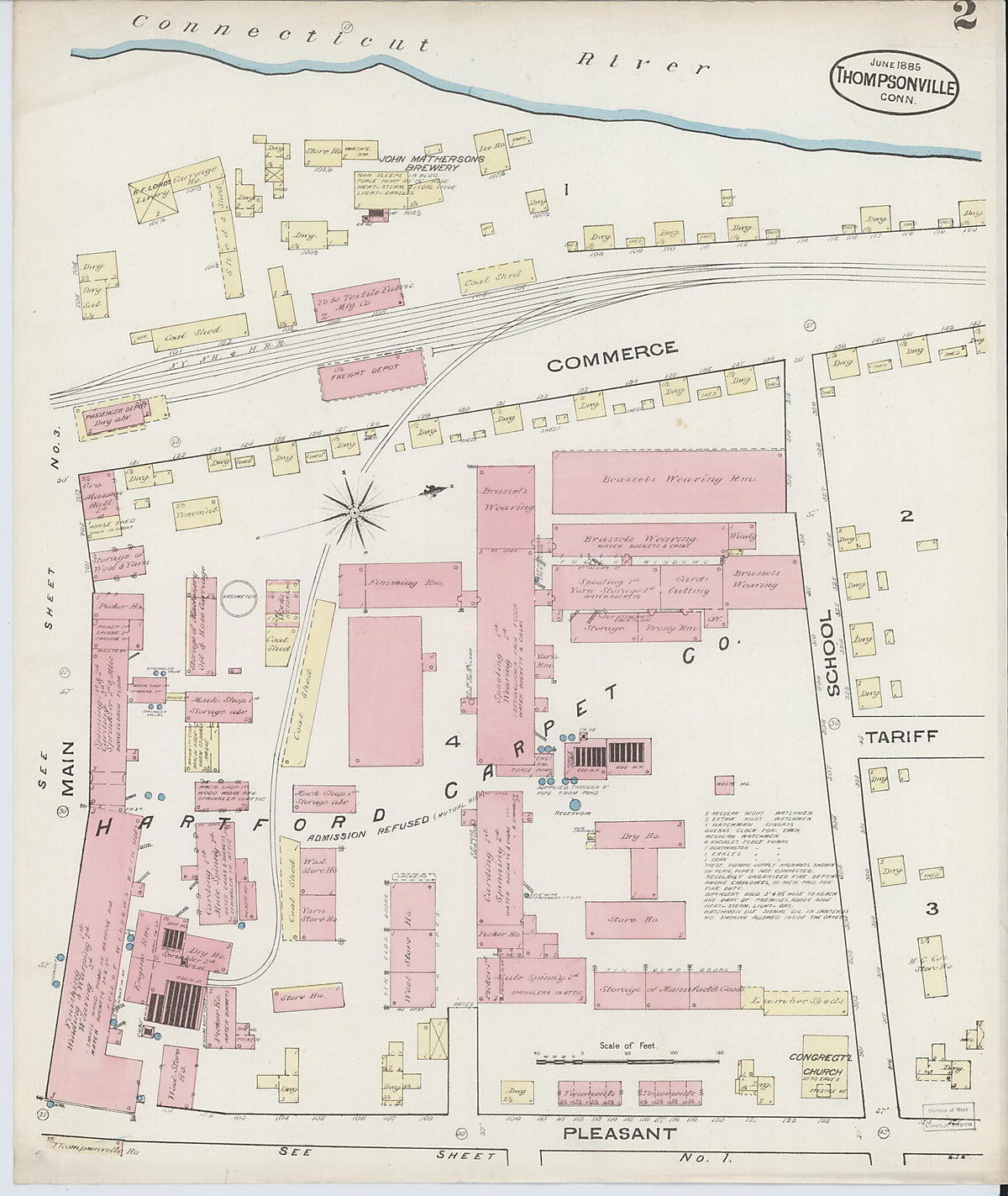 Thompsonville, Hartford County, Connecticut 1885 (Sheet 2 of 4) by Relic Map Company