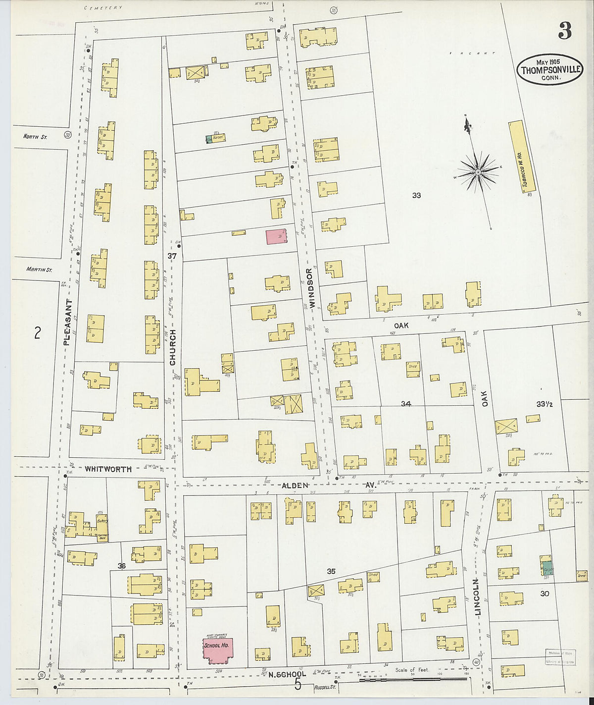 Thompsonville, Hartford County, Connecticut 1905 (Sheet 3 of 9) by Relic Map Company