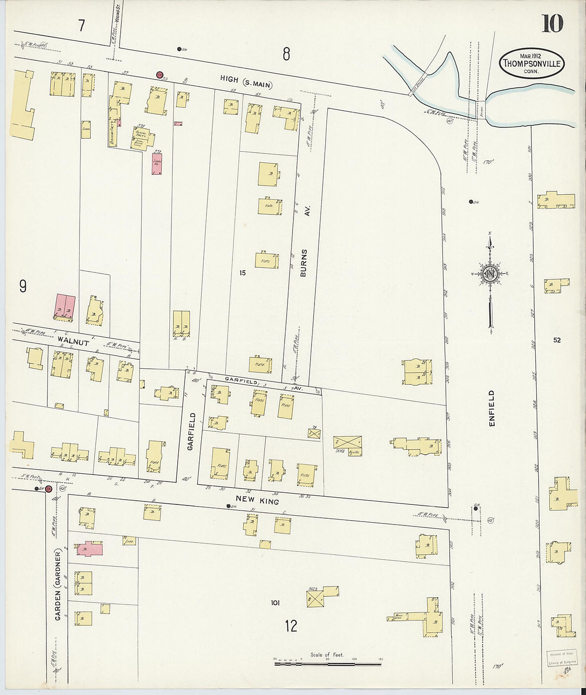 Thompsonville, Hartford County, Connecticut 1912 (Sheet 10 of 12) by Relic Map Company