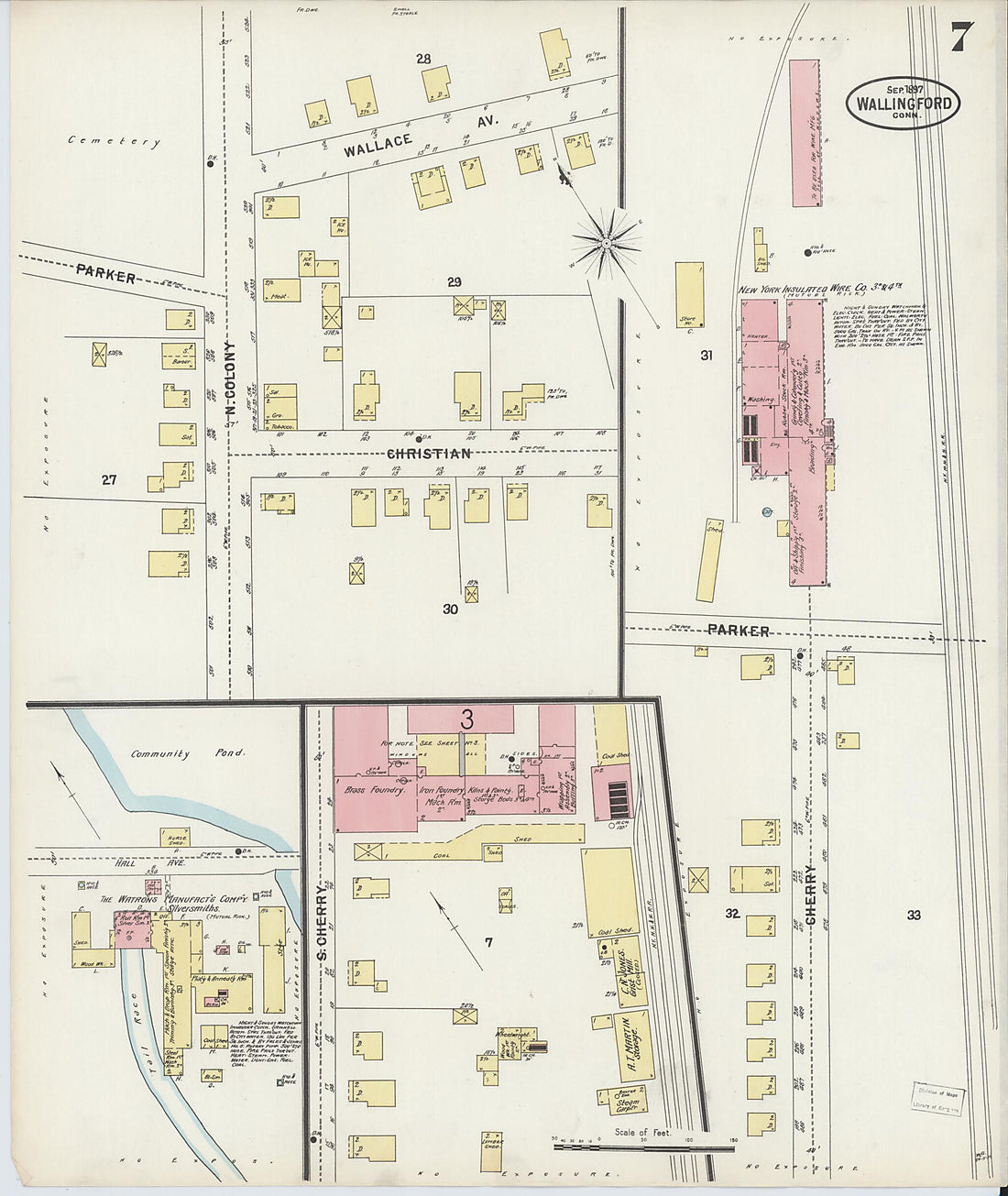 This old map of Wallingford, New Haven County, Connecticut was created by Sanborn Map Company in 1897