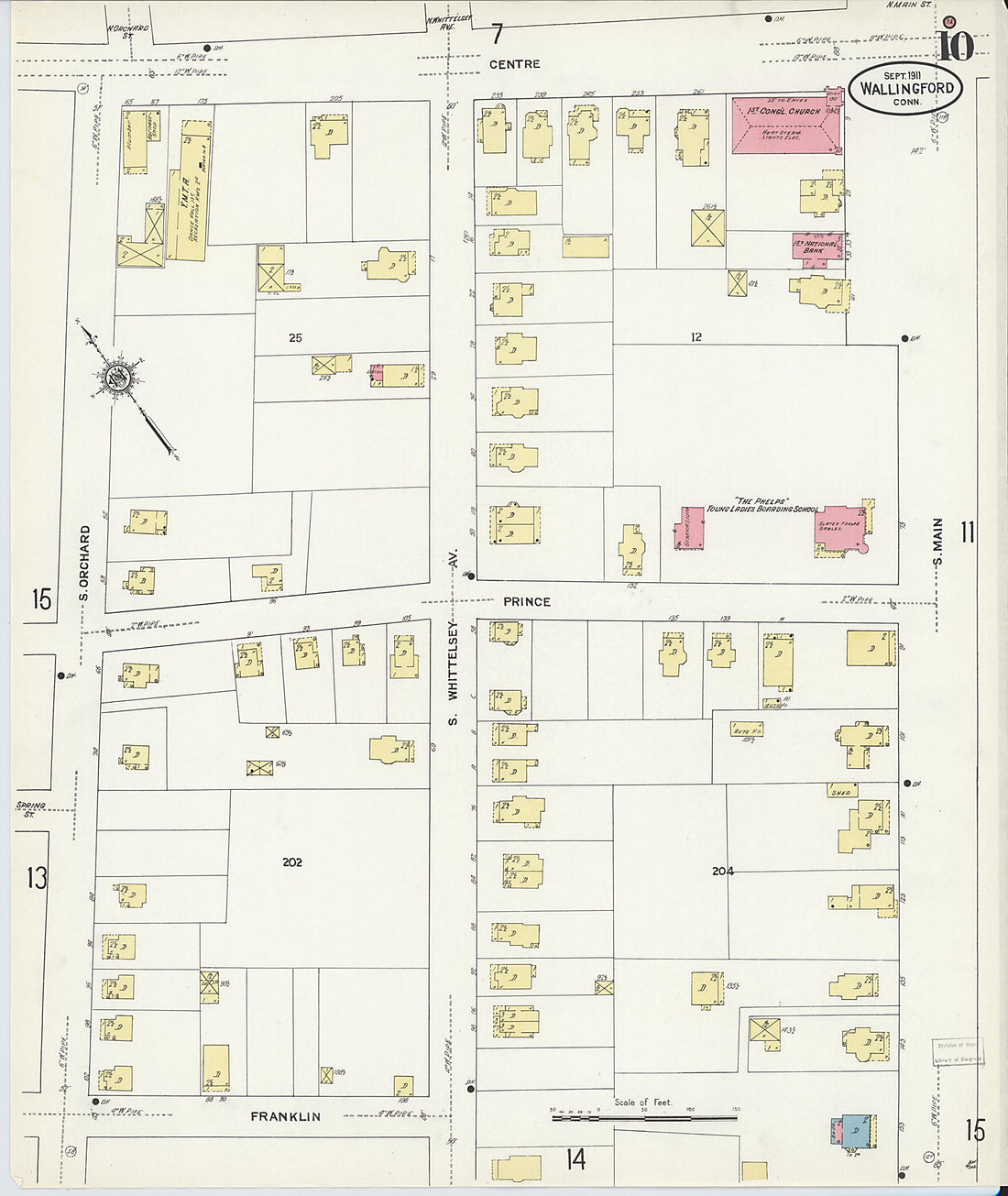 This old map of Wallingford, New Haven County, Connecticut was created by Sanborn Map Company in 1911