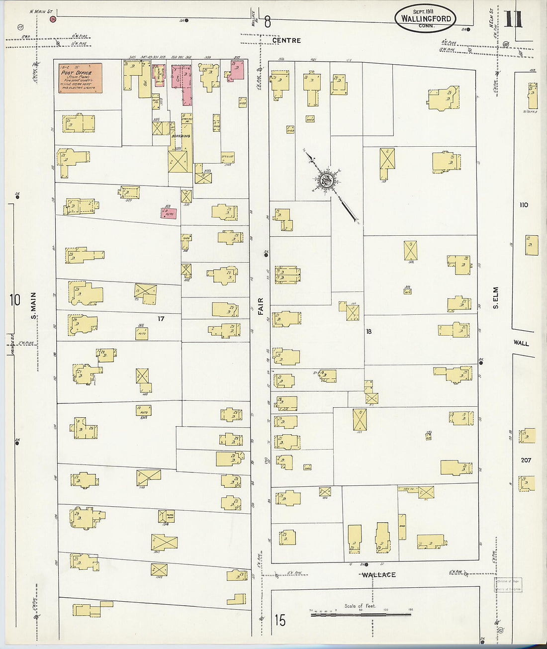 This old map of Wallingford, New Haven County, Connecticut was created by Sanborn Map Company in 1911