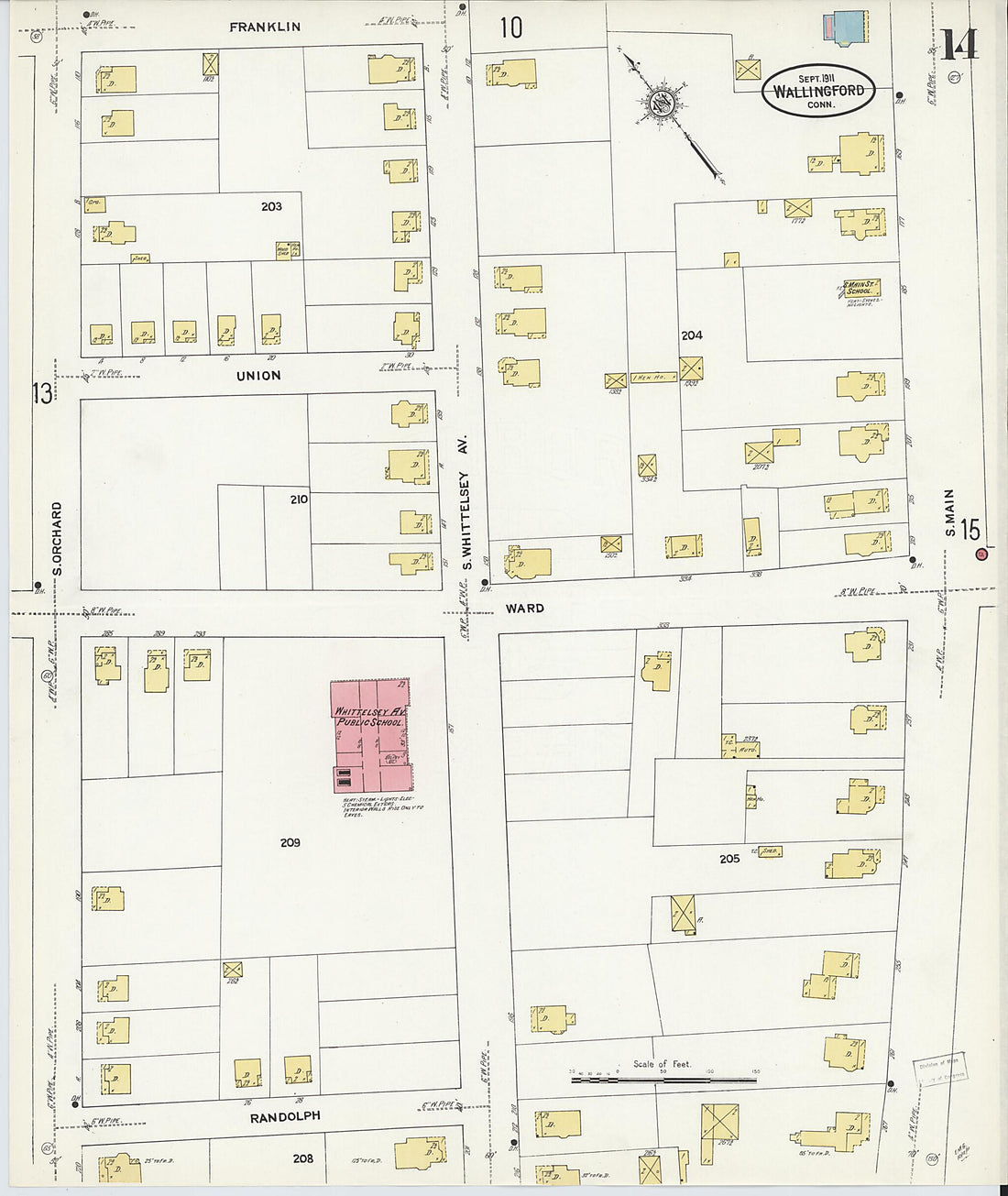 This old map of Wallingford, New Haven County, Connecticut was created by Sanborn Map Company in 1911