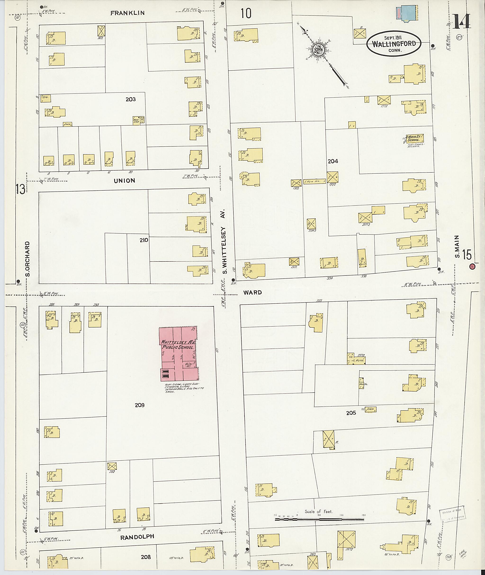 This old map of Wallingford, New Haven County, Connecticut was created by Sanborn Map Company in 1911