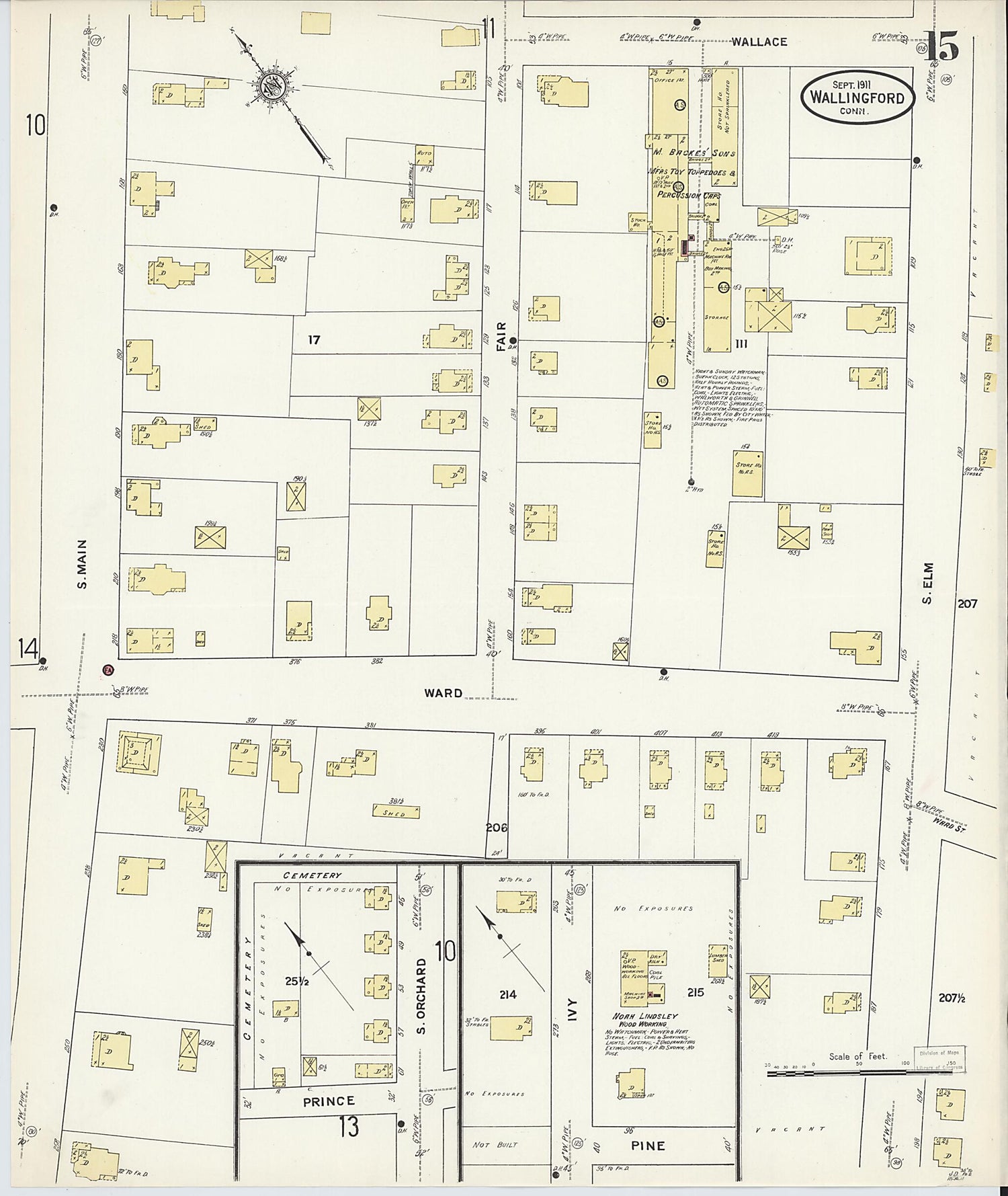 This old map of Wallingford, New Haven County, Connecticut was created by Sanborn Map Company in 1911