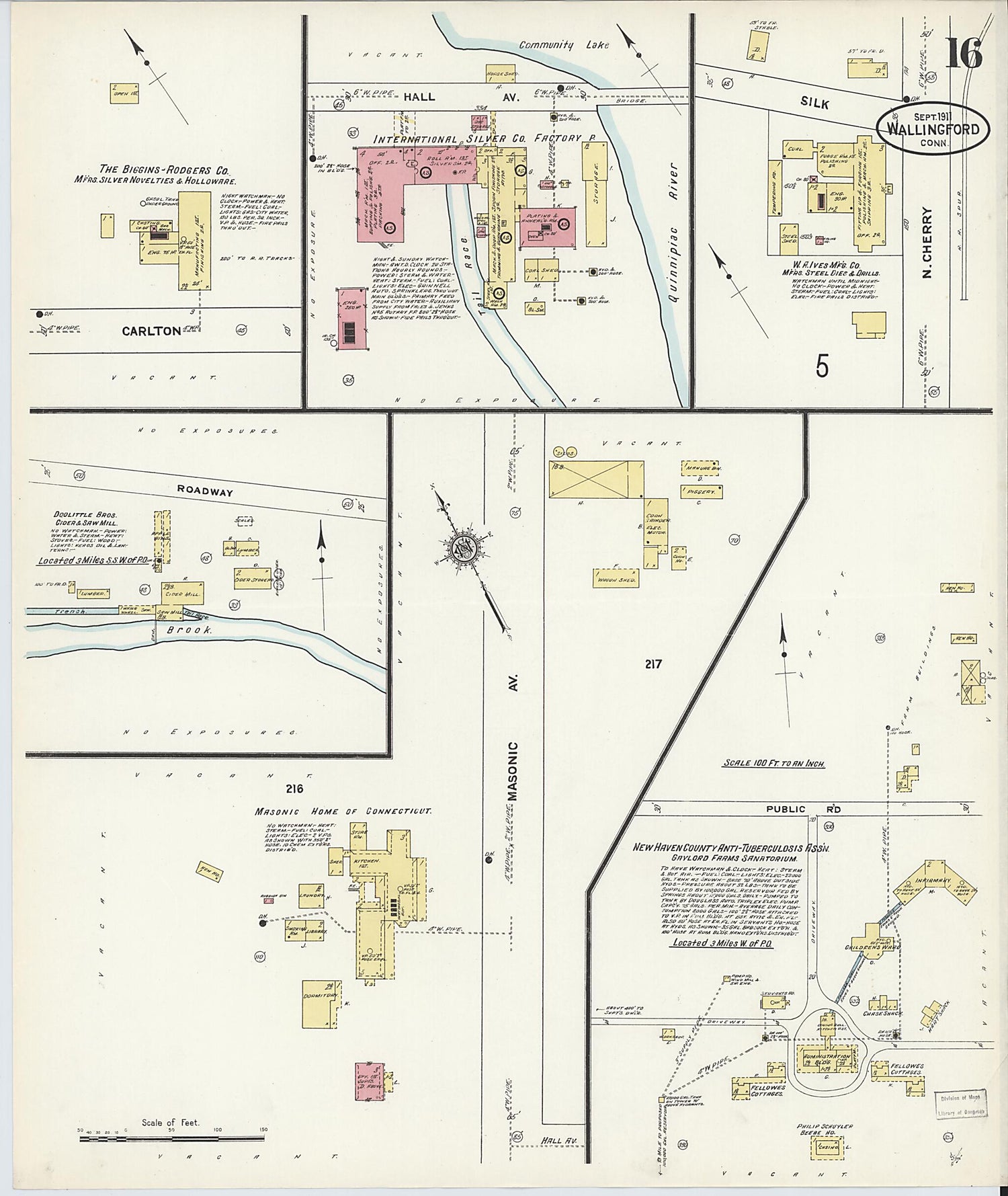 This old map of Wallingford, New Haven County, Connecticut was created by Sanborn Map Company in 1911