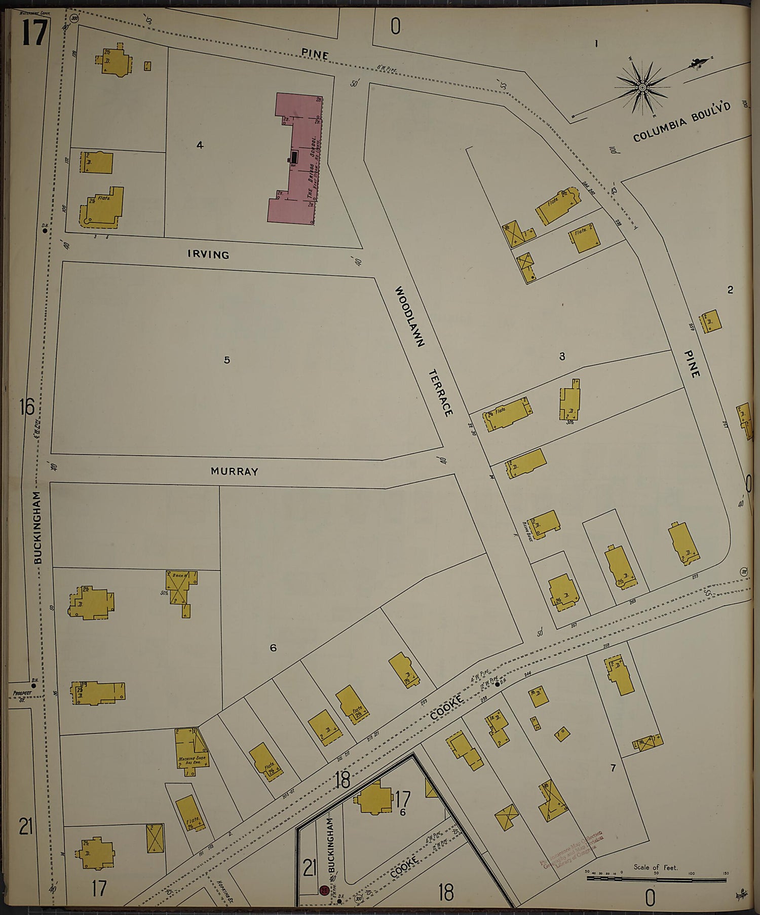 This old map of Waterbury, New Haven County, Connecticut was created by Sanborn Map Company in 1901