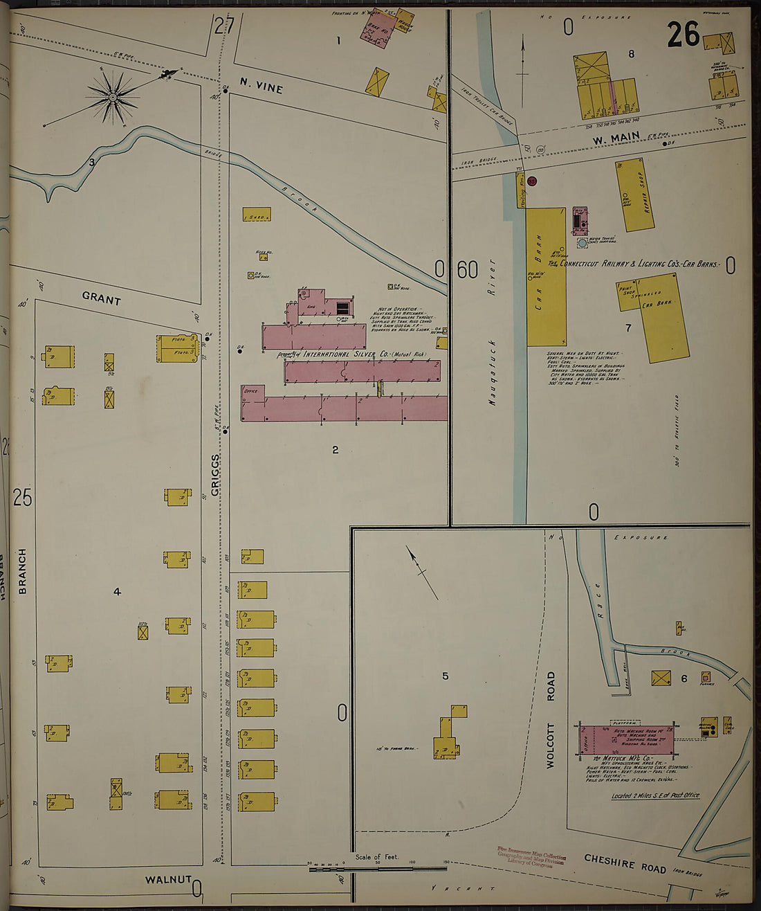 This old map of Waterbury, New Haven County, Connecticut was created by Sanborn Map Company in 1901
