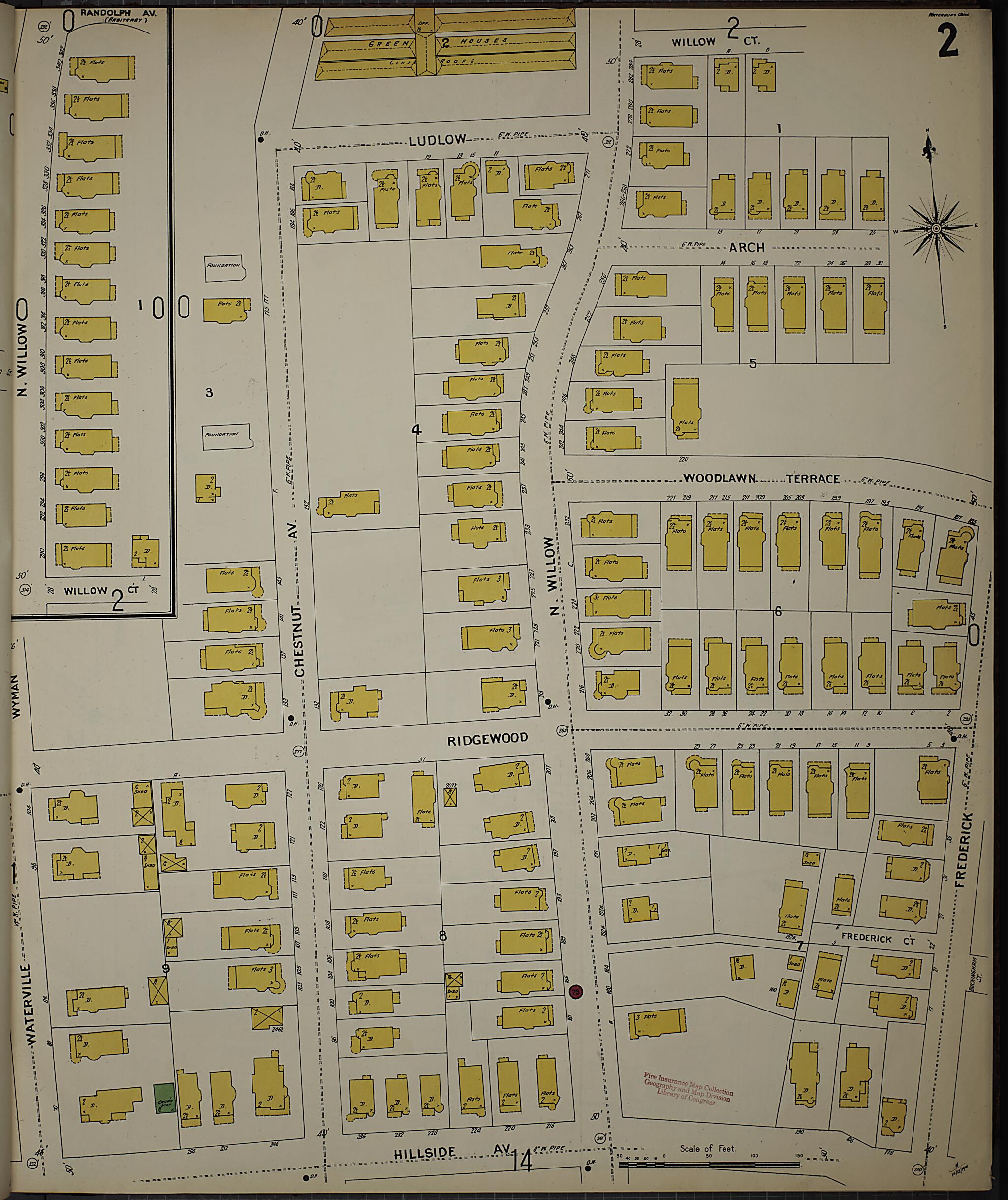 This old map of Waterbury, New Haven County, Connecticut was created by Sanborn Map Company in 1901